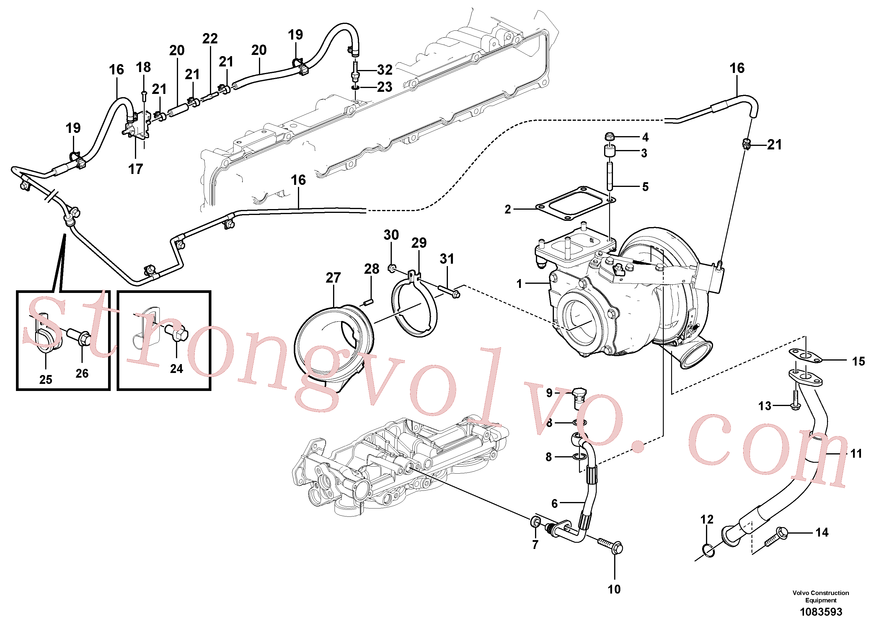 Volvo Acessórios para escavadeira VOE984753 Parafuso flangeado Acessórios