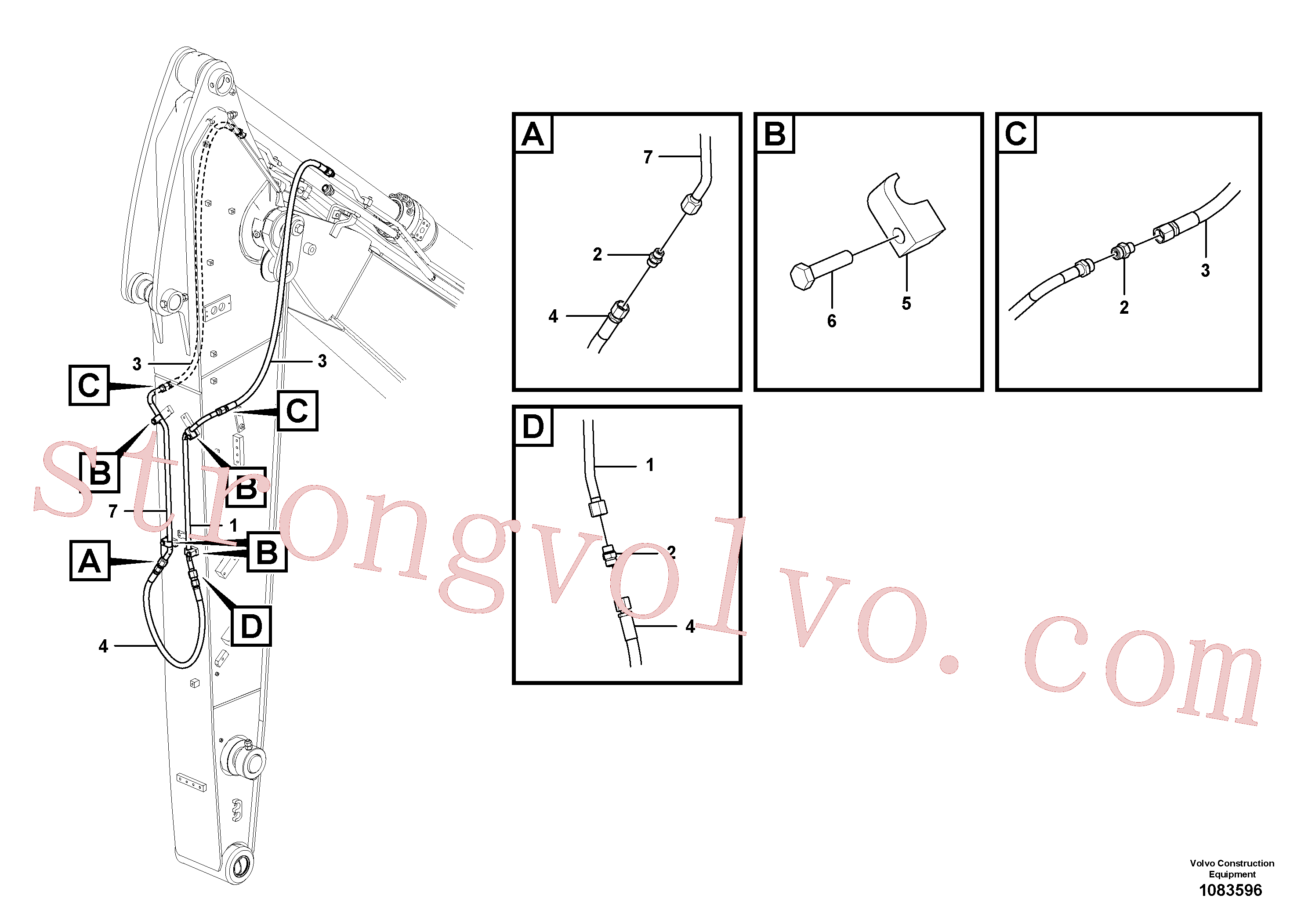 VOE991634 Volvo Hidráulica de serviço, inclinação e rotor no braço de afundamento(1083596 Montagem)