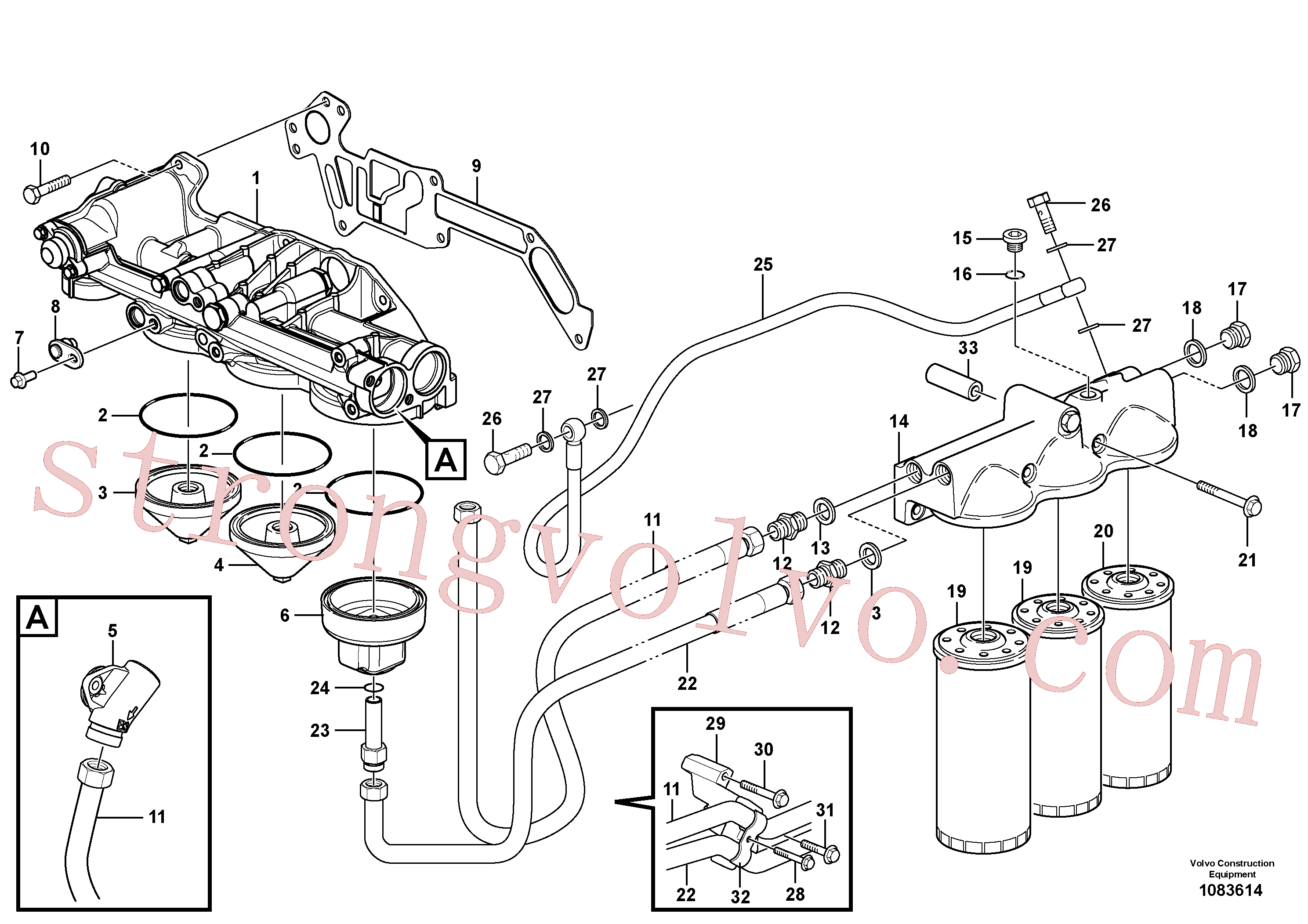 VOE984760 Volvo Filtro de óleo com acessórios(1083614 Montagem)