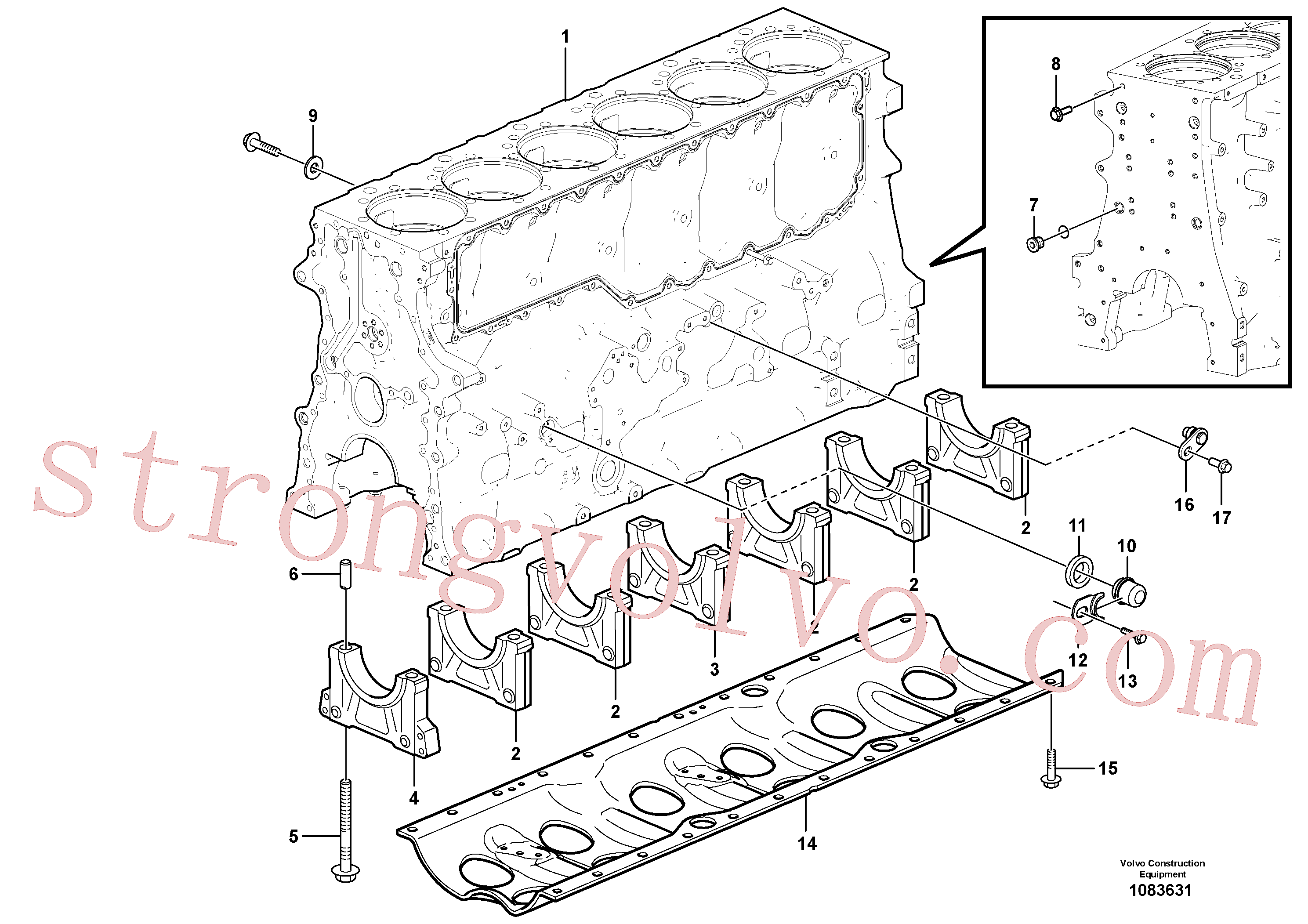 VOE21940615 Volvo Bloco do motor(1083631 Montagem)
