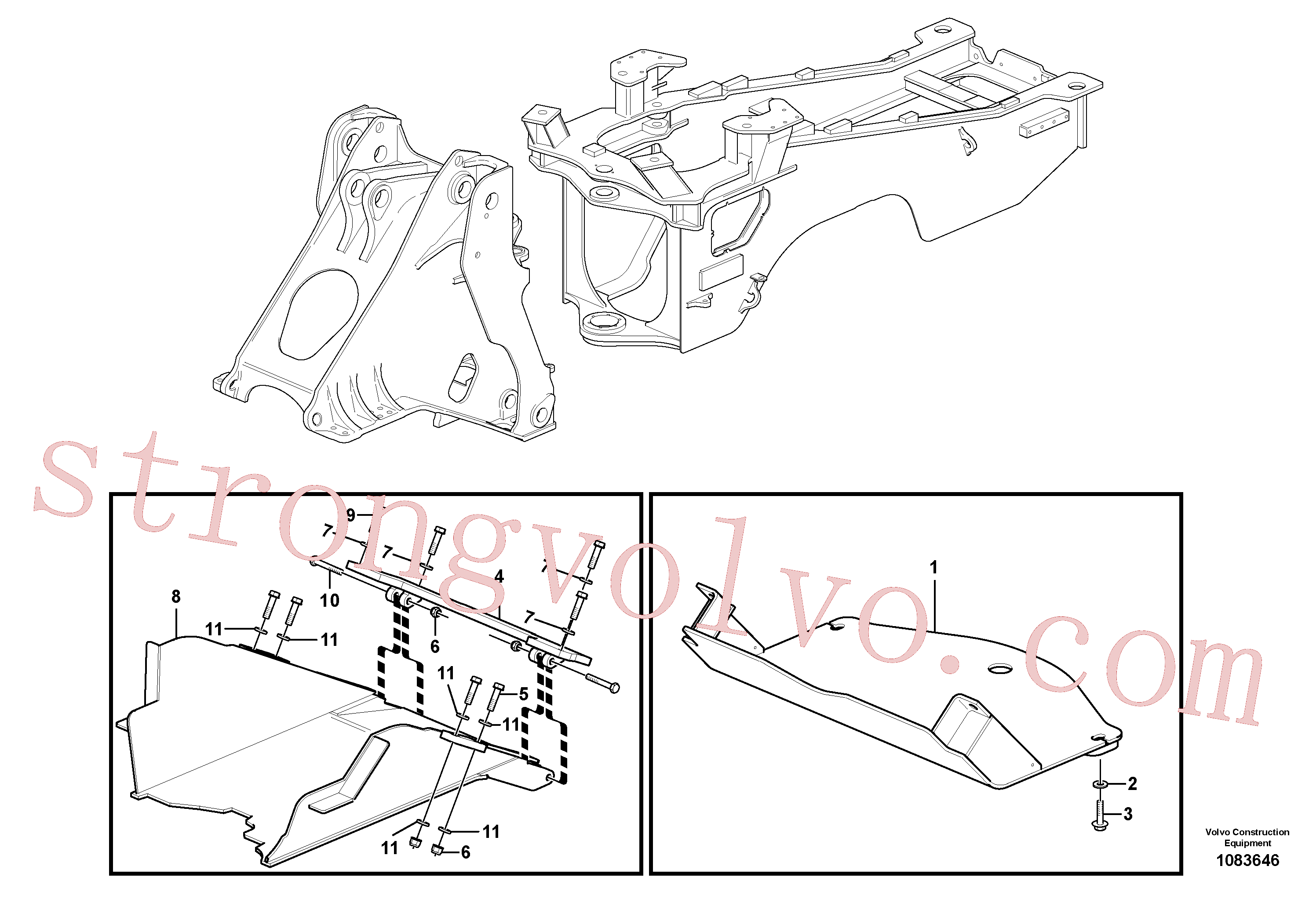 VOE997386 Volvo Placa de protecção(1083646 Montagem)