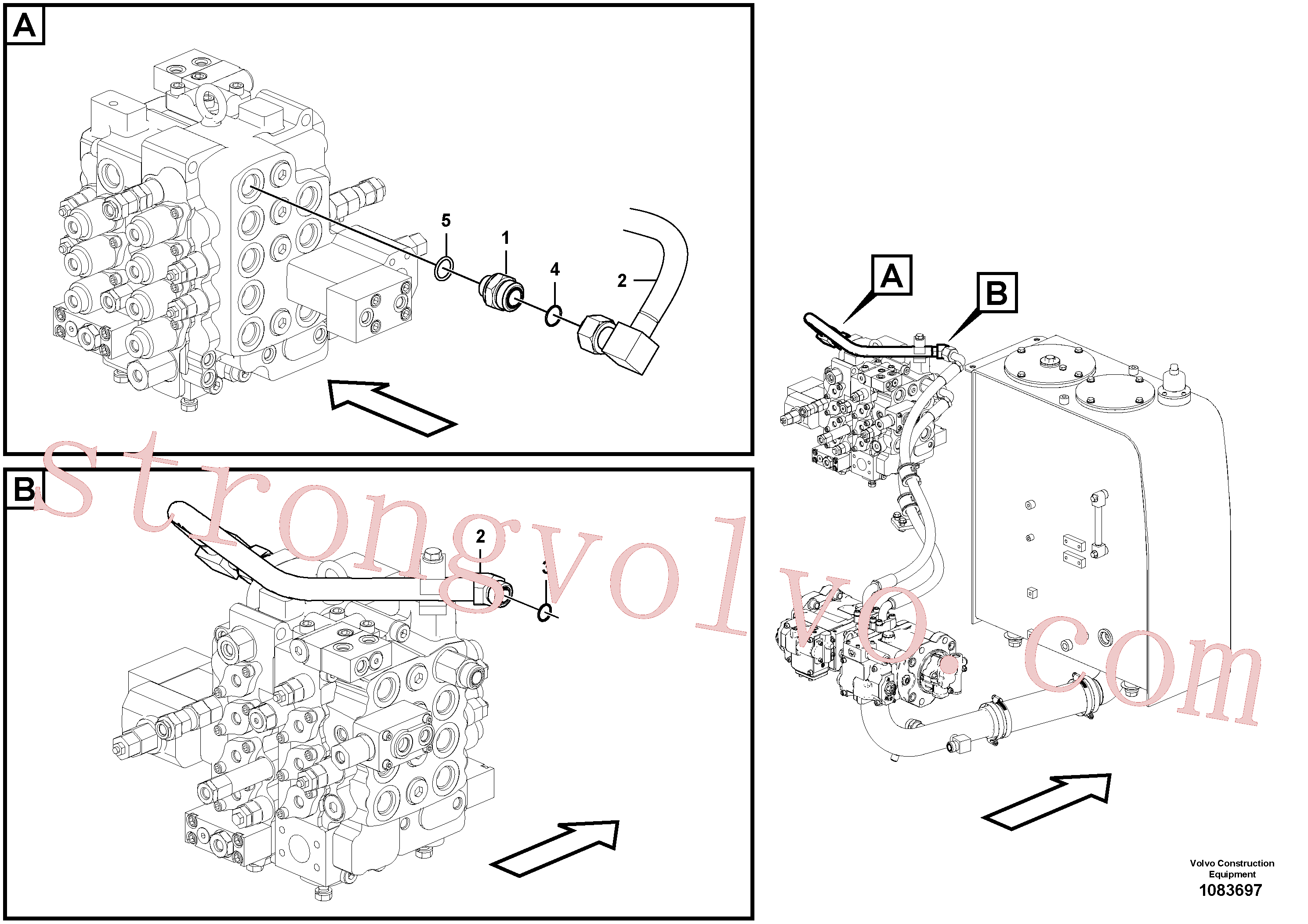VOE14534465 Volvo Sistema hidráulico, tanque hidráulico para a bomba hidráulica(1083697 Montagem)