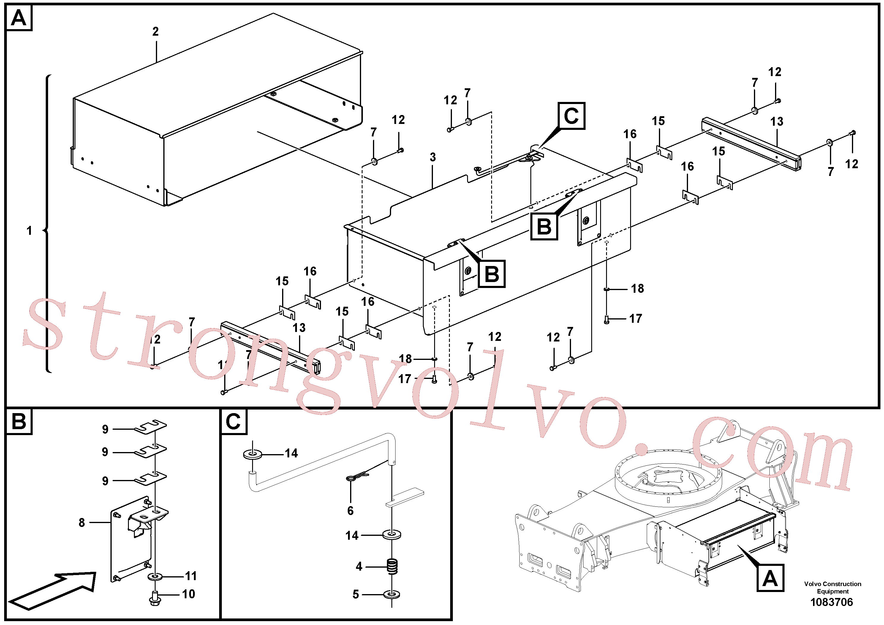 Volvo Montagem VOE14514515 Chapa Acessórios