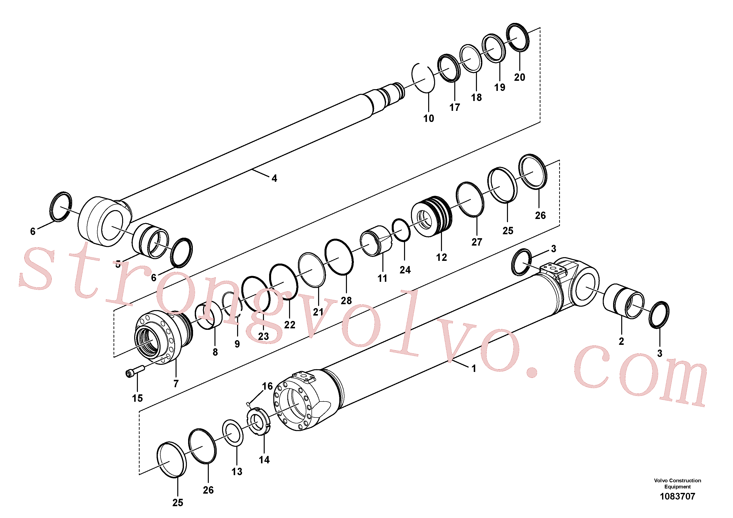 SA9565-11000 Volvo Cilindro da lança, 1º ajustável(1083707 Montagem)
