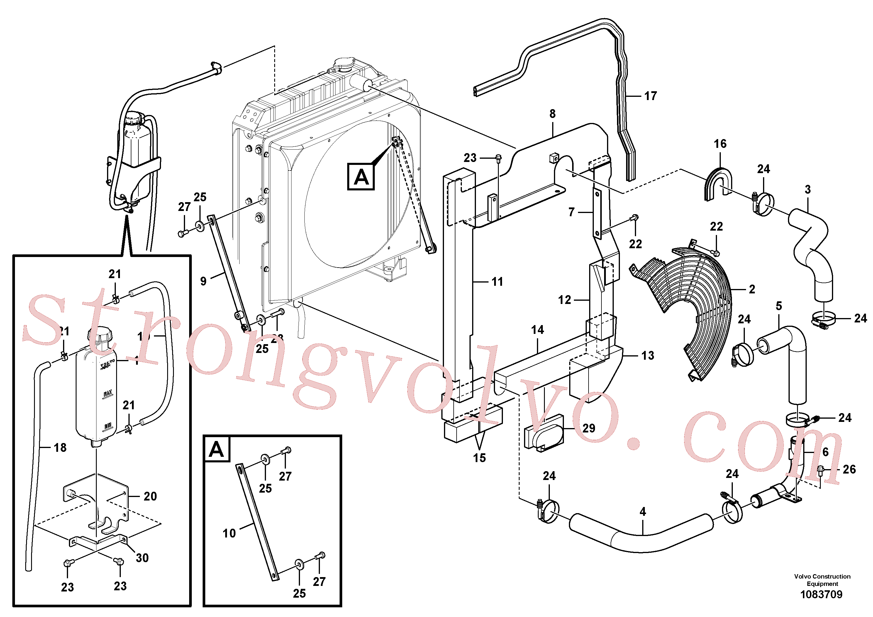 VOE14668664 Volvo Sistema de arrefecimento(1083709 Montagem)