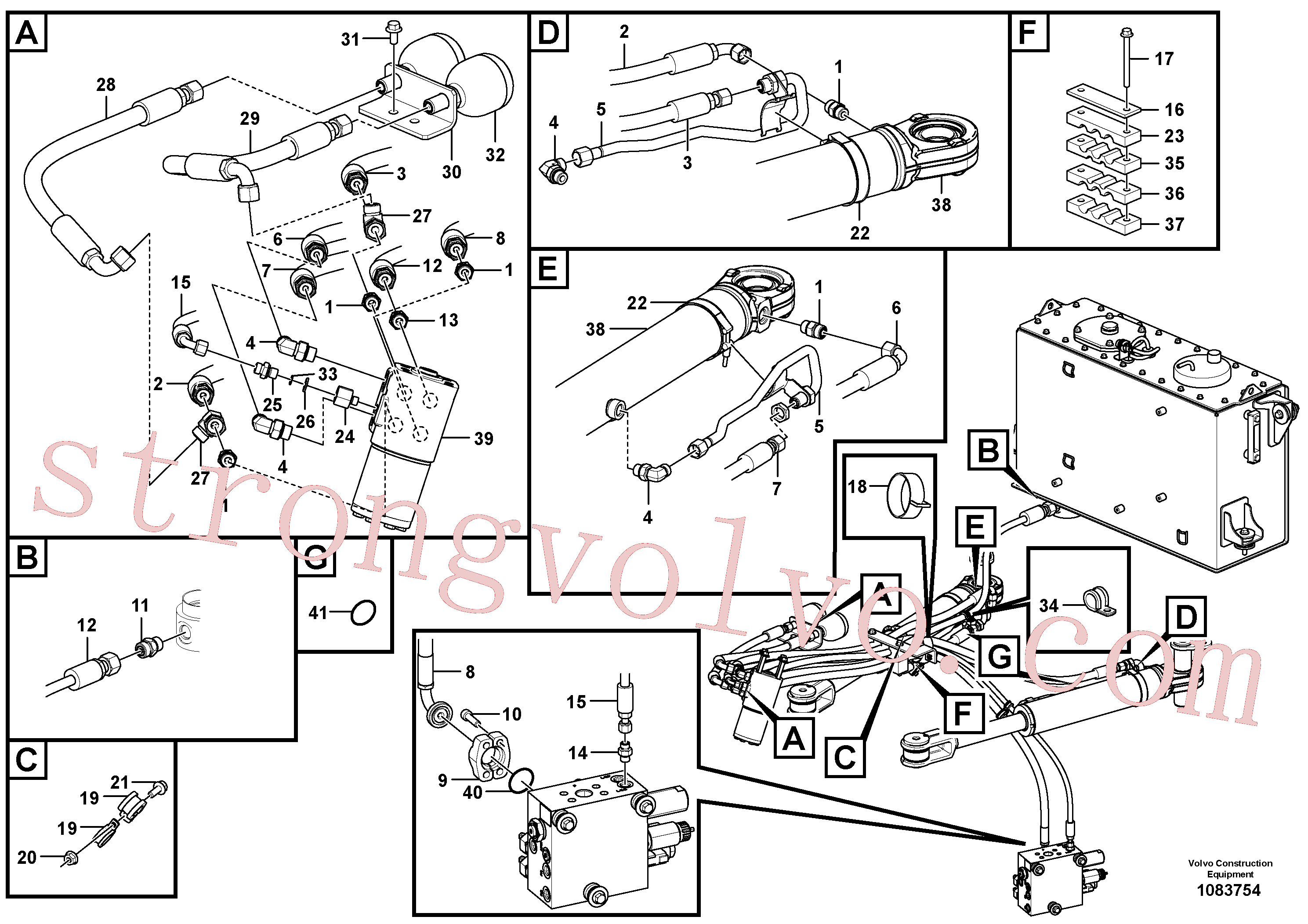 VOE11431005 Volvo Sistema de direcção(1083754 Montagem)