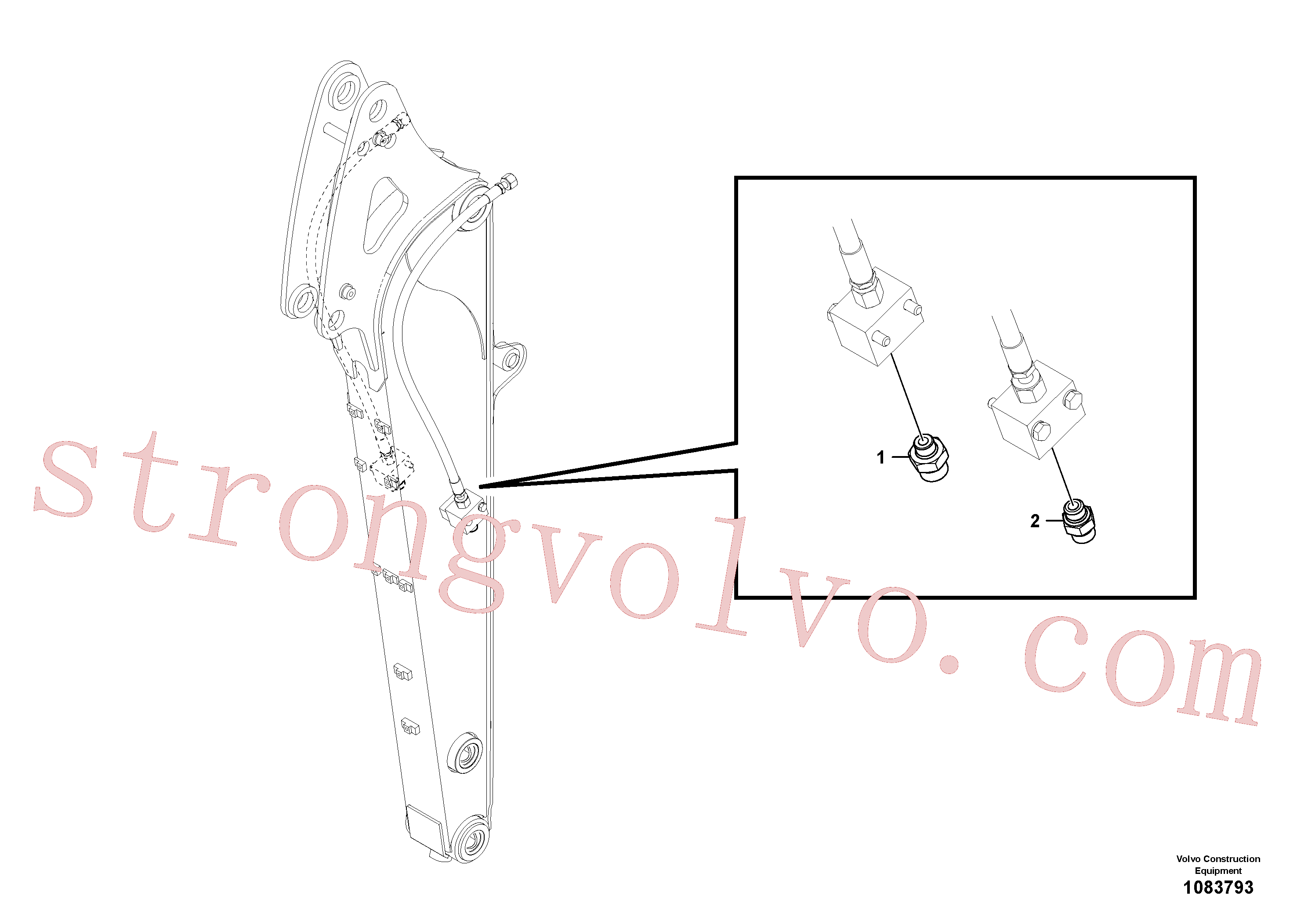 VOE14587706 Volvo Hidráulica de serviço, martelo e cortador para braço de afundamento(1083793 Montagem)