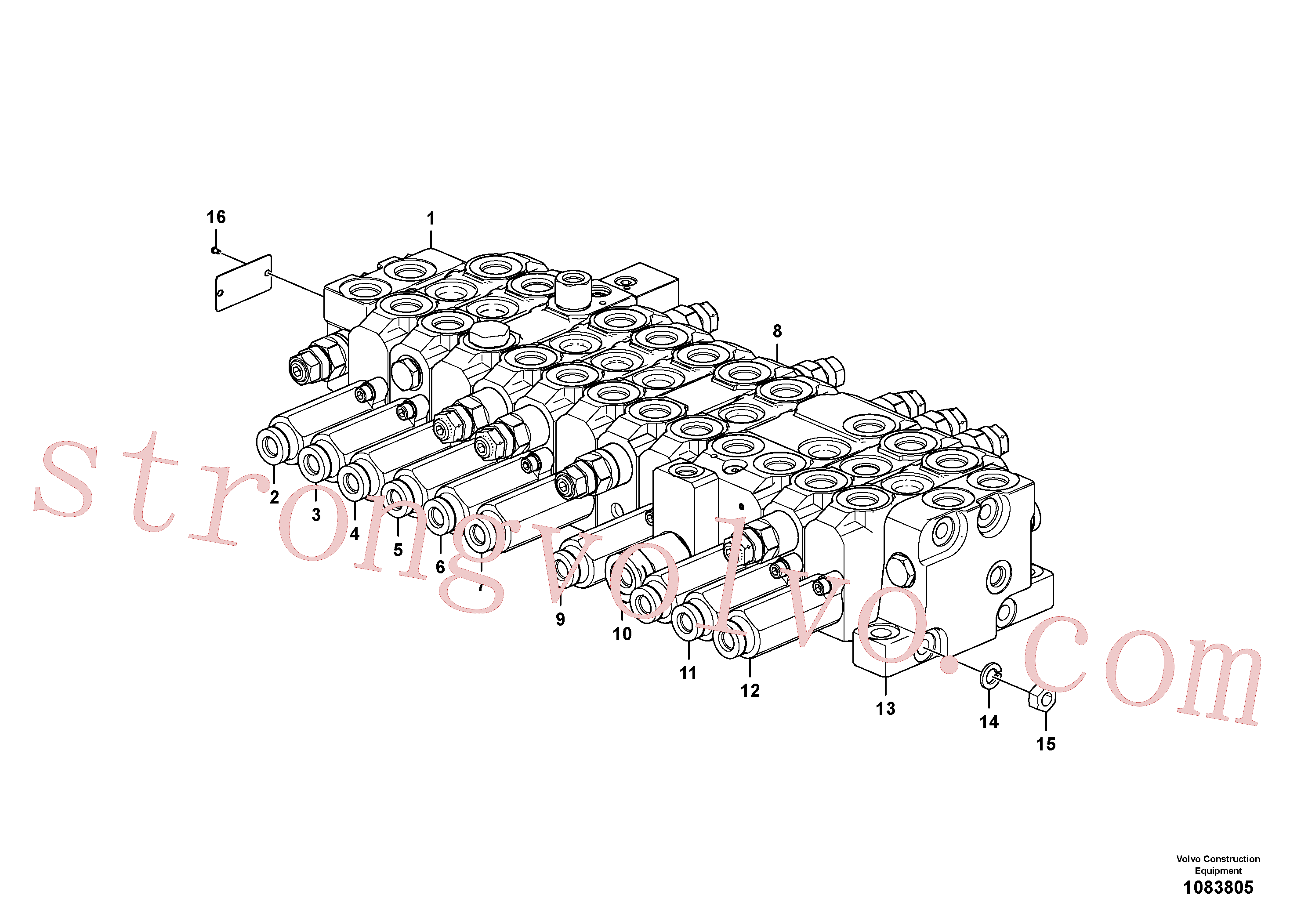 VOE14674087 Volvo Válvula mestra de comando(1083805 Montagem)
