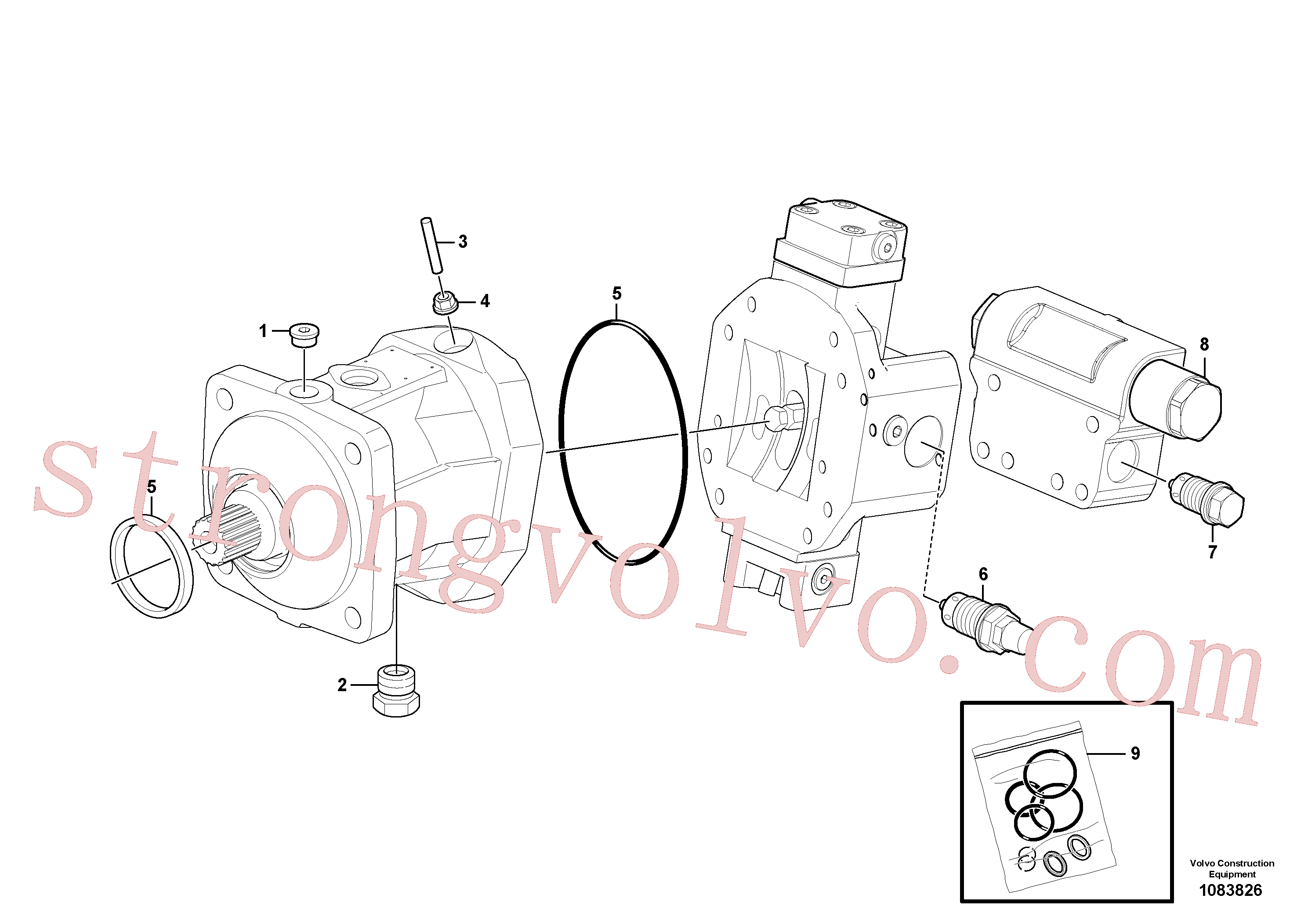 SA8230-29360 Volvo Motor de deslocação(1083826 Montagem)