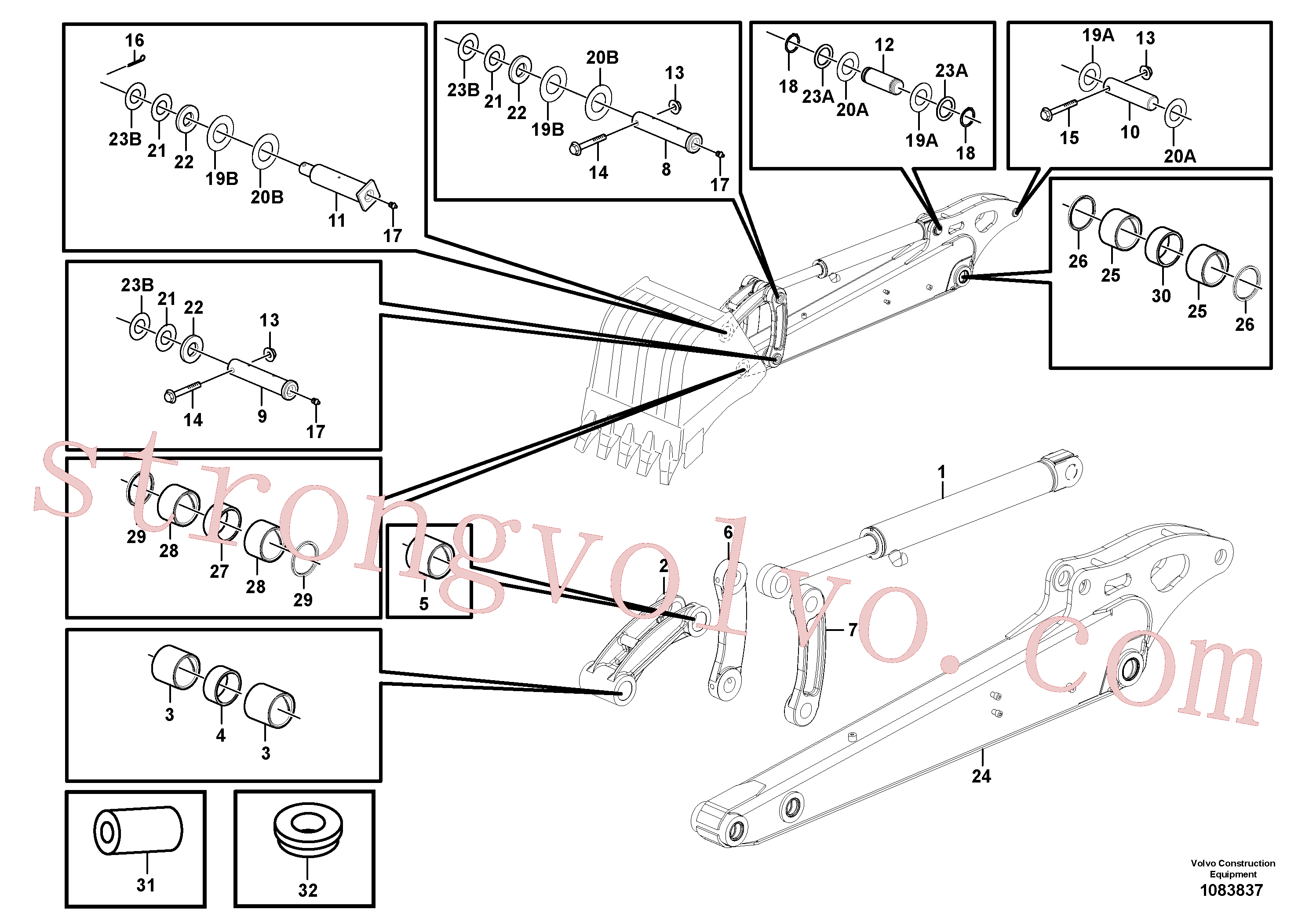 VOE16260461 Braço Volvo escavadeira