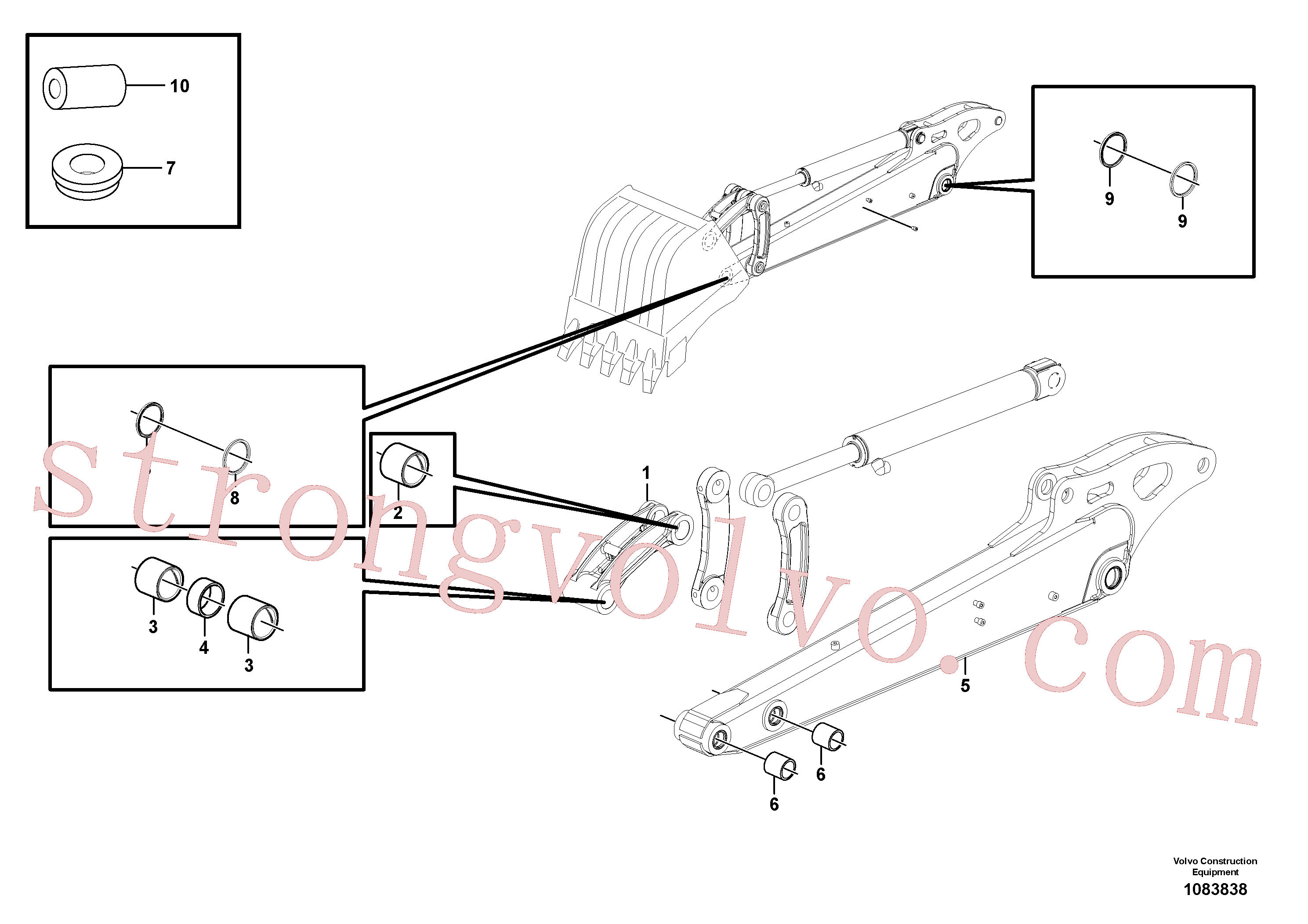 PJ5460389 Volvo Braço de afundamento(1083838 Montagem)
