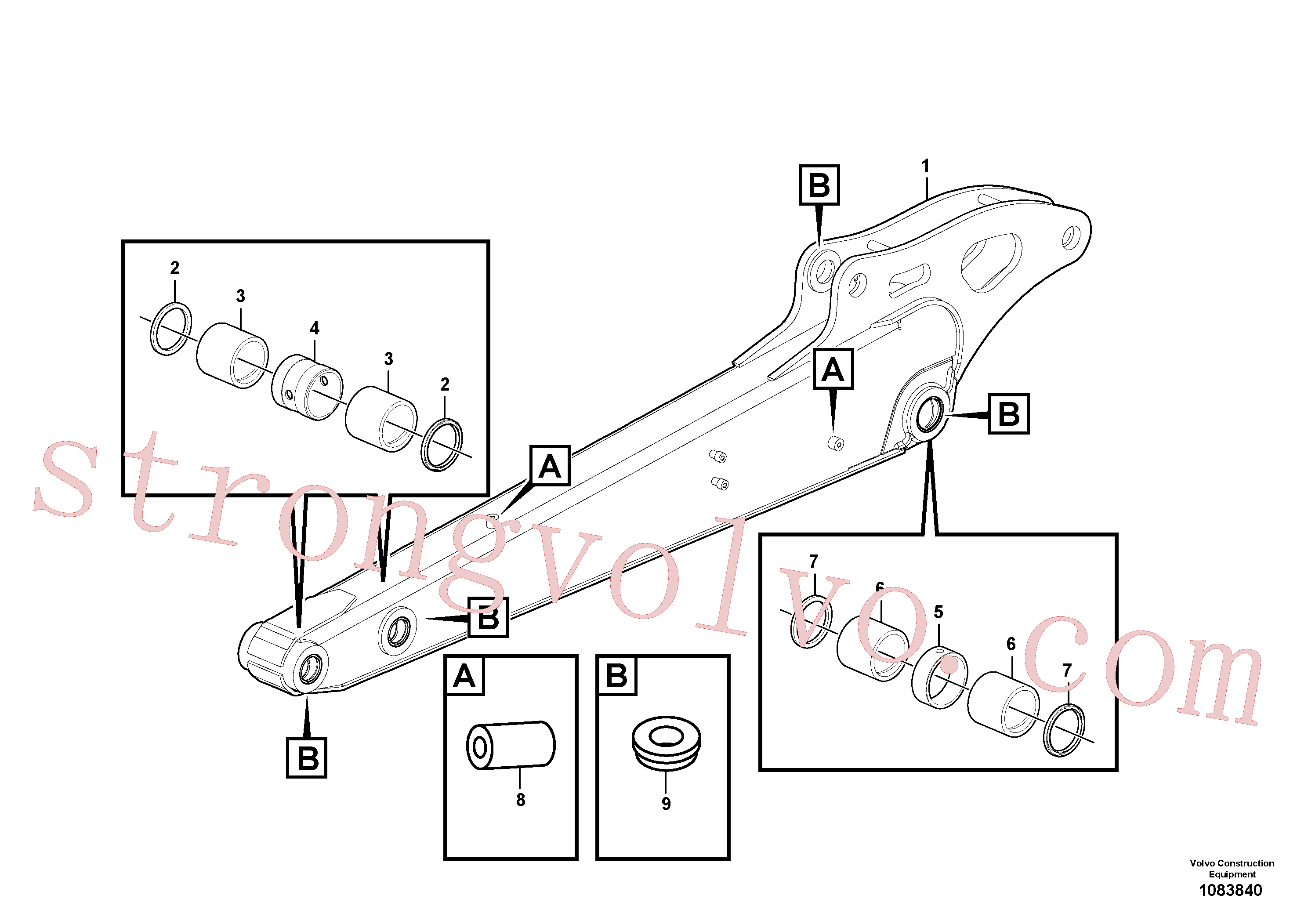 PJ6140034 Volvo Braço de afundamento(1083840 Montagem)