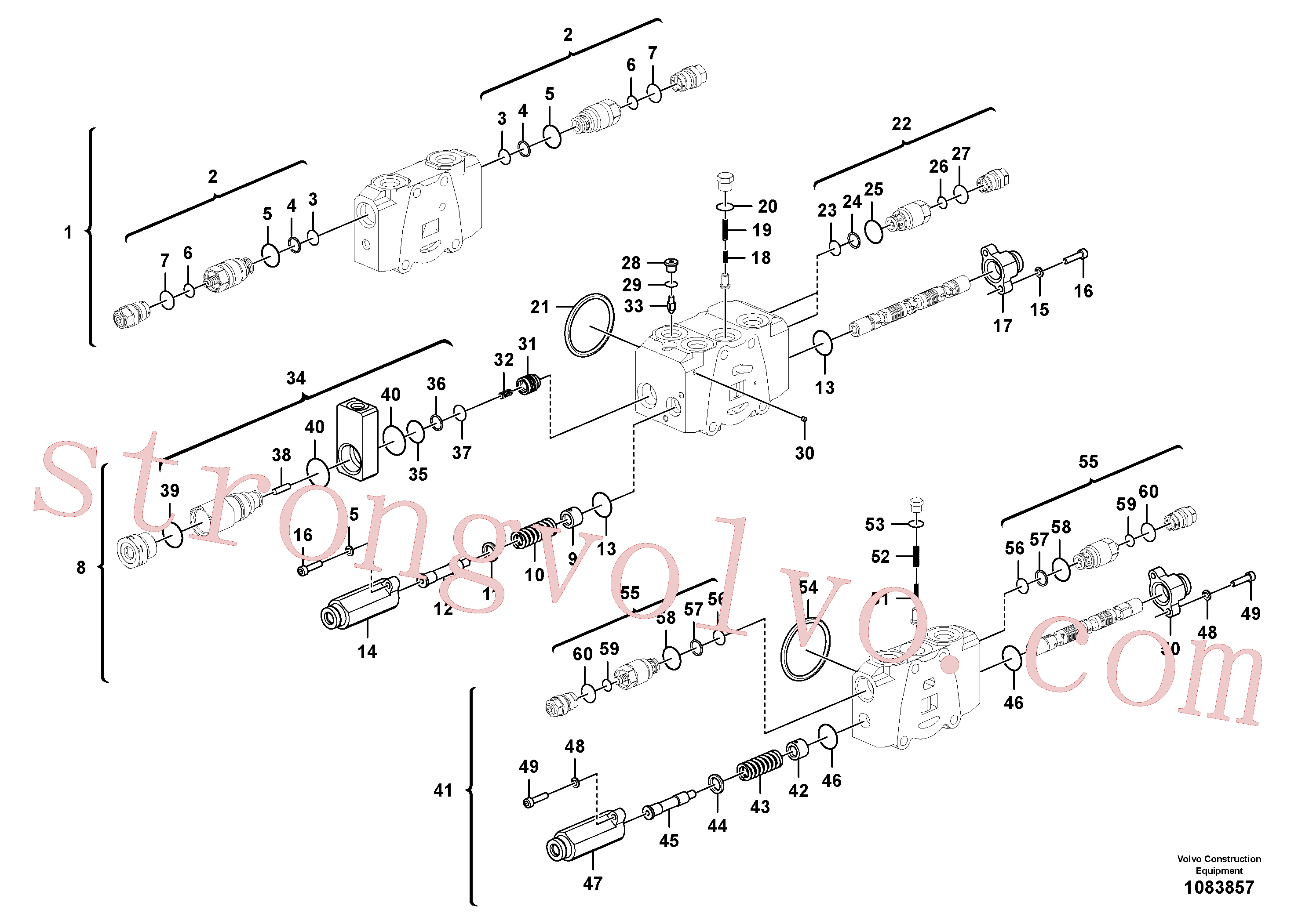 SA7253-03272 Volvo Válvula mestra de comando(1083857 Montagem)