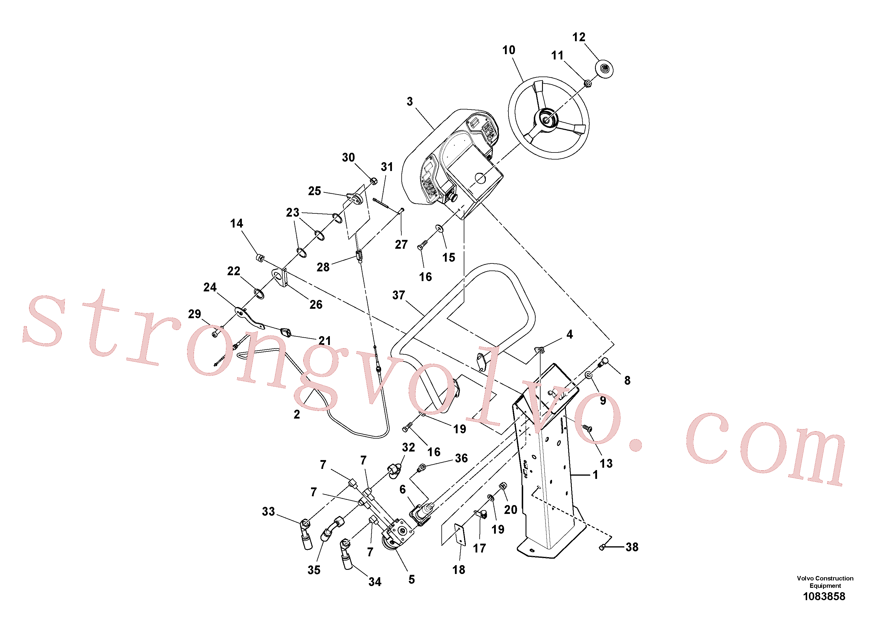 RM59148569 Volvo Conjunto de indicador do pedestal, Conjunto de pedestal(1083858 Montagem)