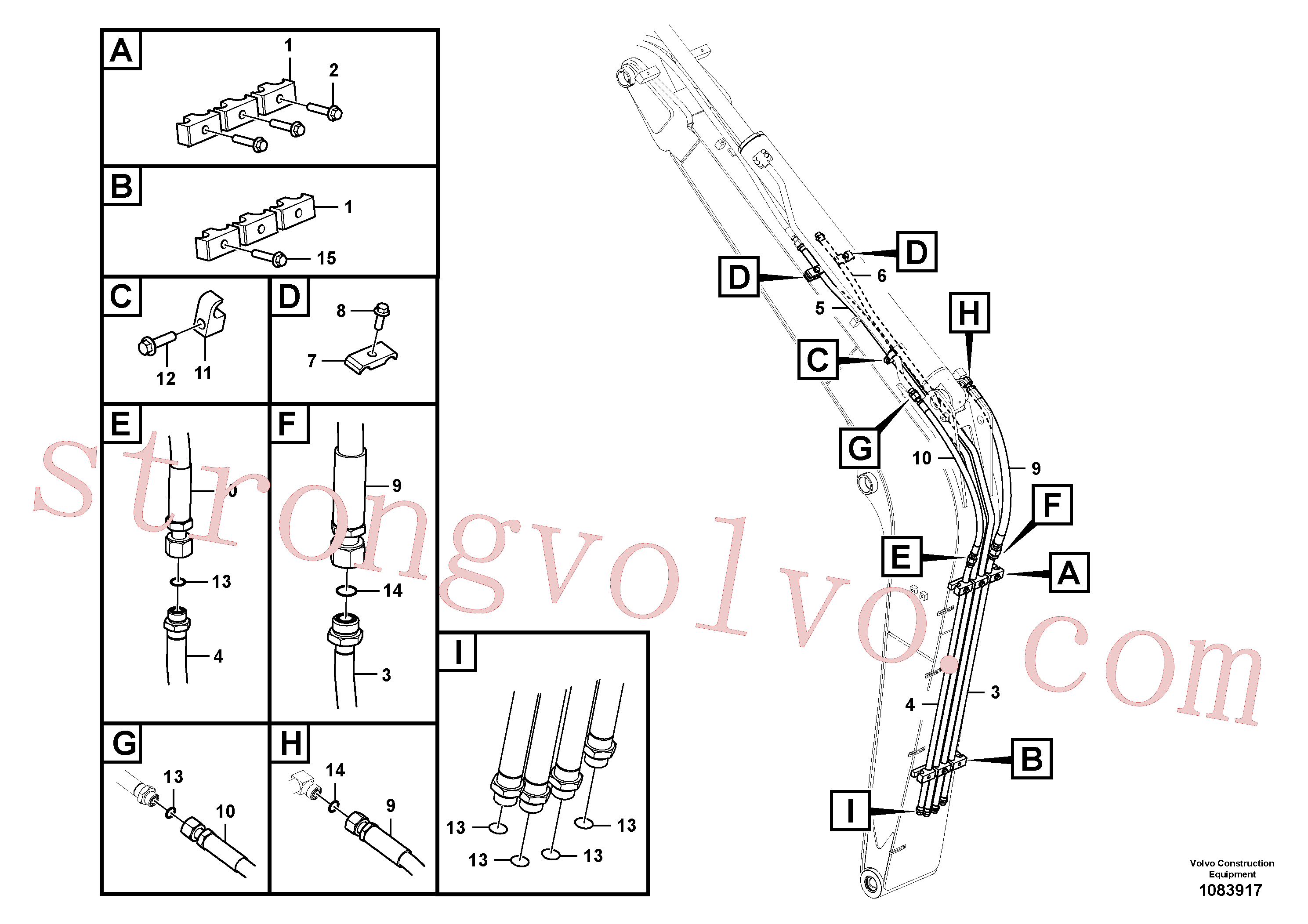 China Made VOE14881635 Mangueira completa Volvo Acessórios para escavadeira