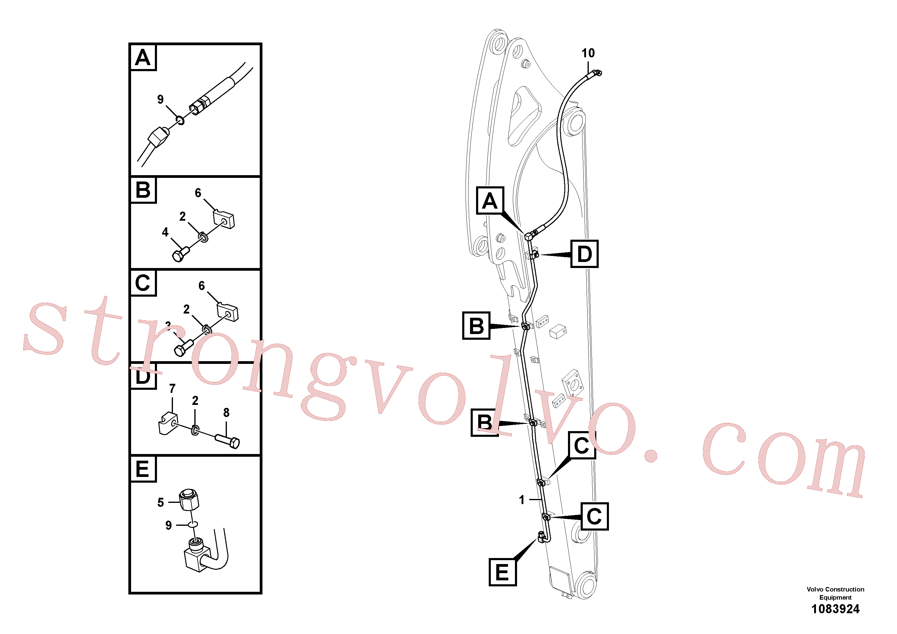 VOE14880477 Volvo Hidráulica de serviço, encaixe rápido no braço de afundamento(1083924 Montagem)