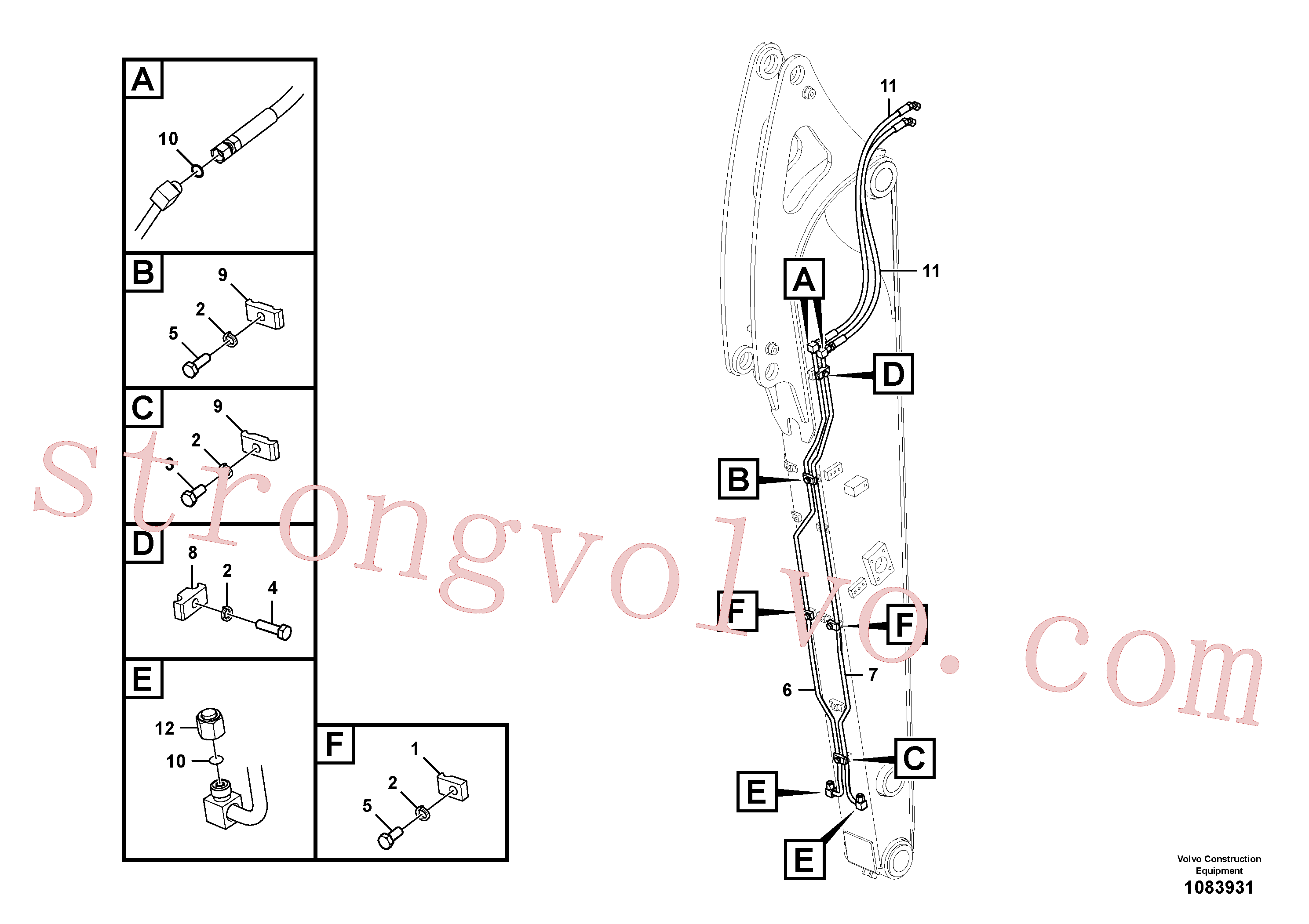 VOE14880477 Volvo Hidráulica de serviço, encaixe rápido no braço de afundamento(1083931 Montagem)