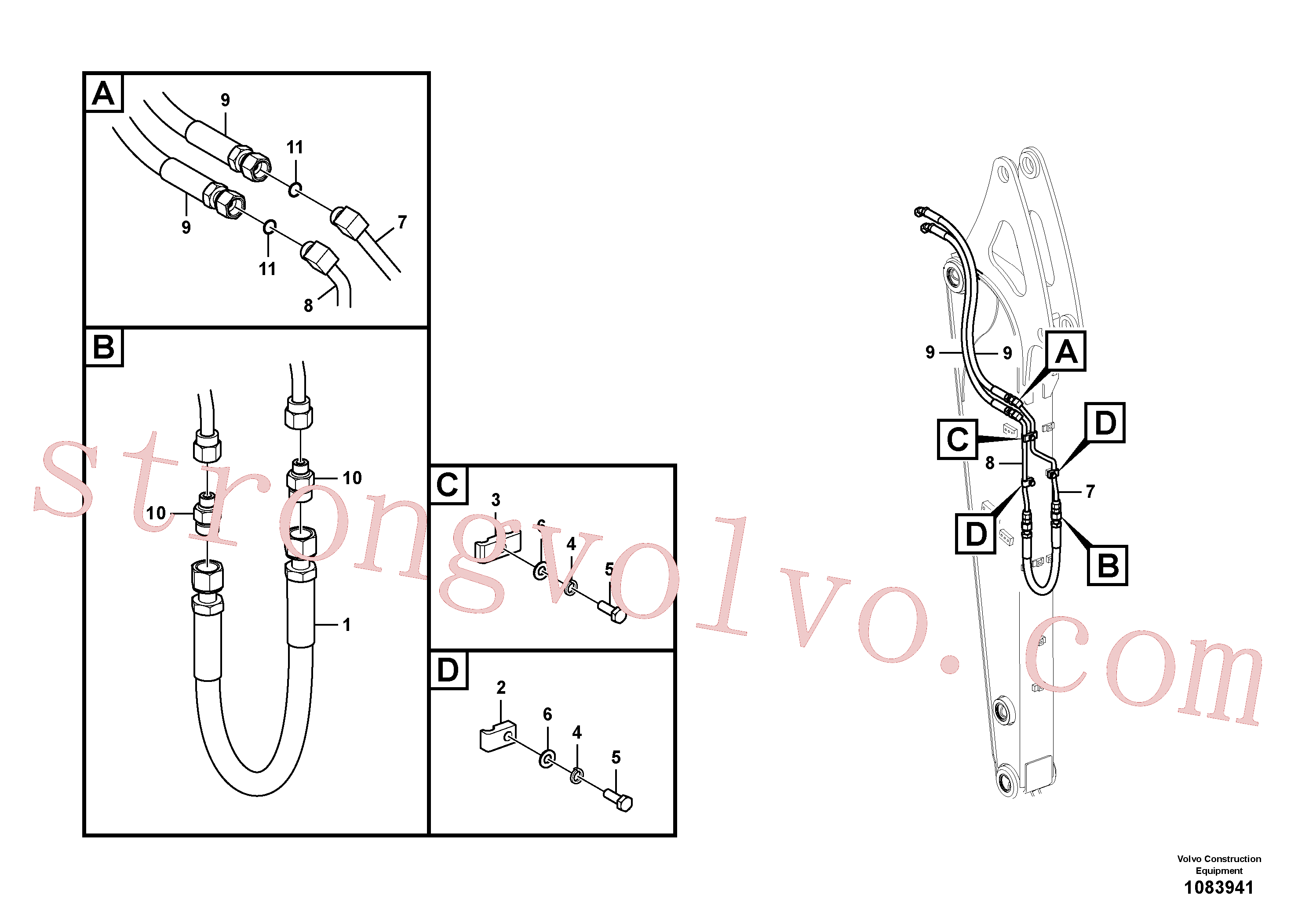 VOE14881862 Volvo Hidráulica de serviço, inclinação e rotor no braço de afundamento(1083941 Montagem)