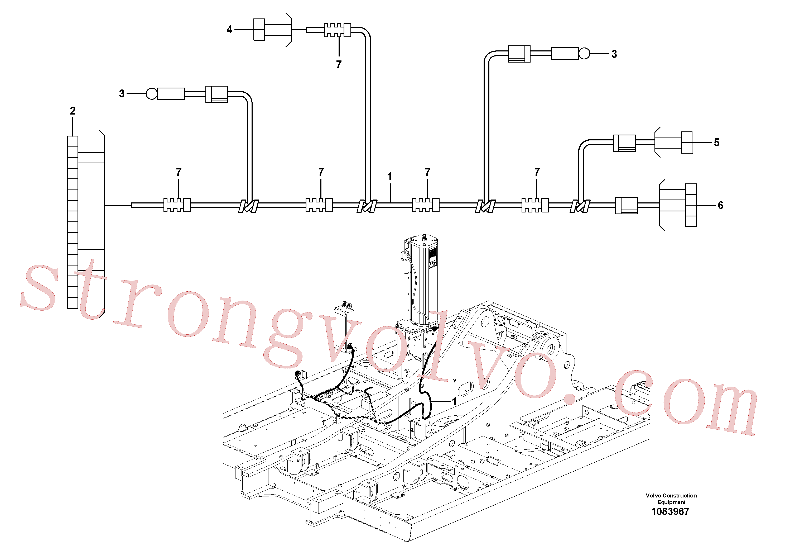 VOE970776 Volvo Cablagem, sistema anti-incêndio(1083967 Montagem)