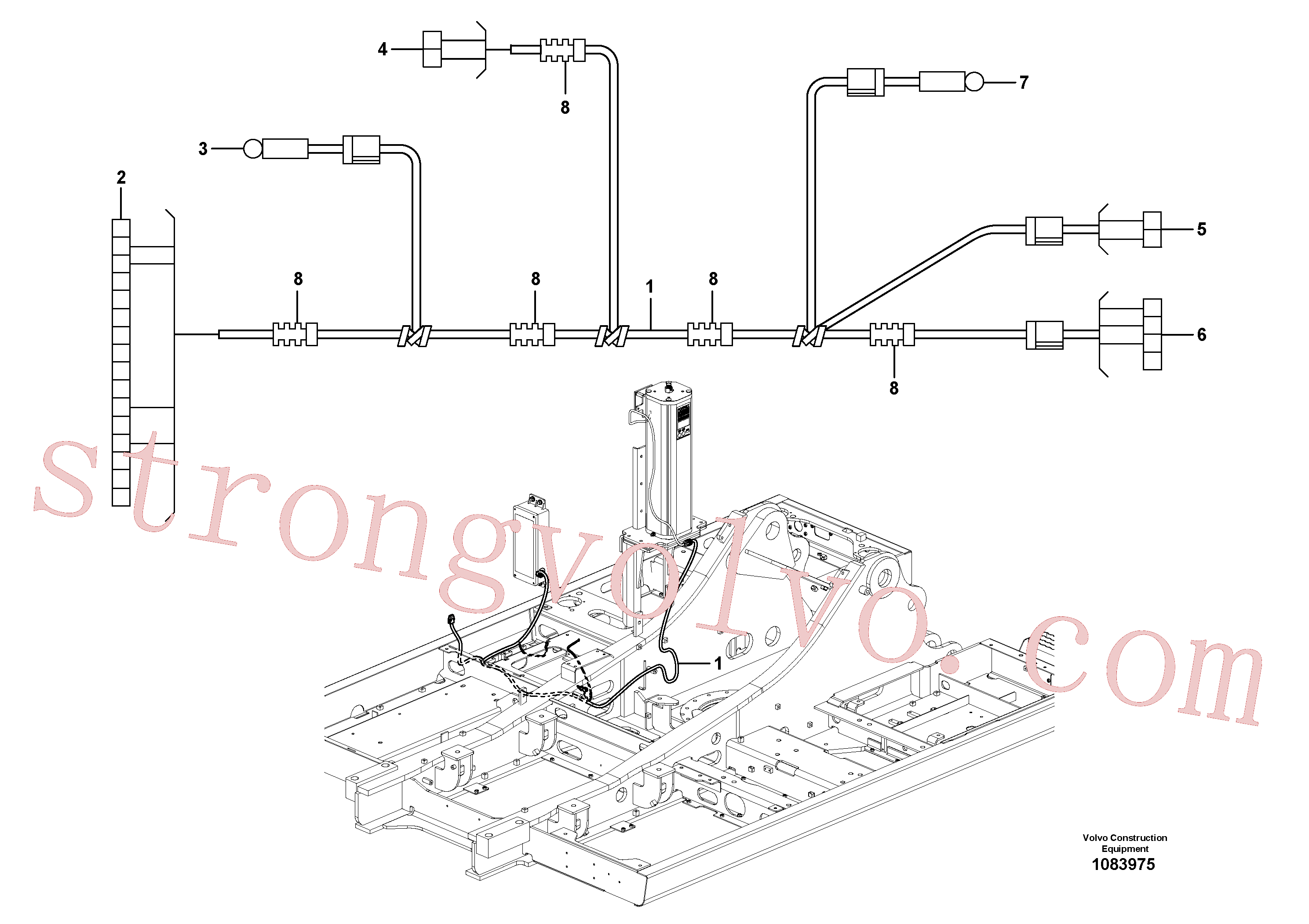 ZM2907311 Volvo Cablagem, sistema anti-incêndio(1083975 Montagem)