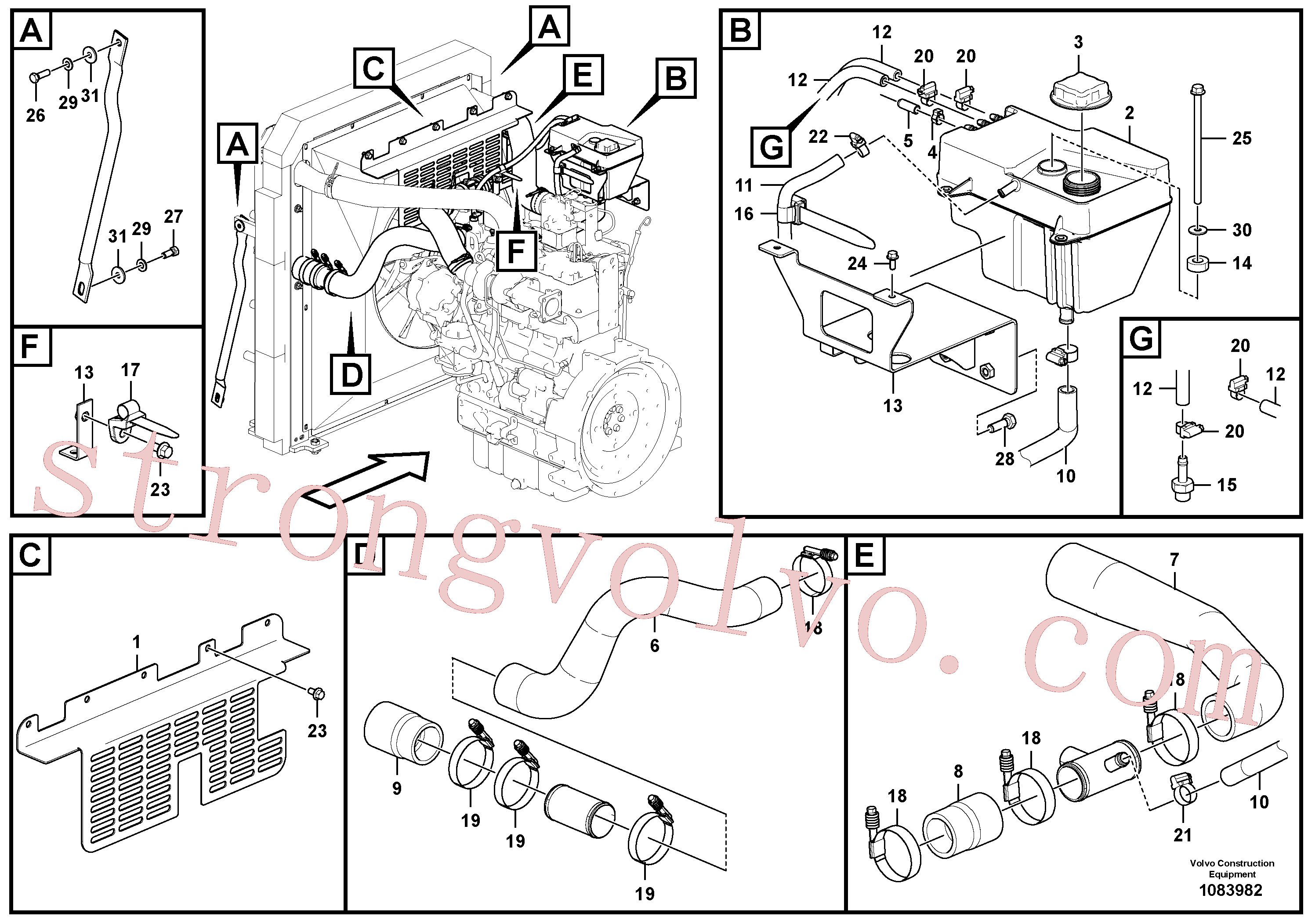 VOE14523657 Volvo Sistema de arrefecimento(1083982 Montagem)