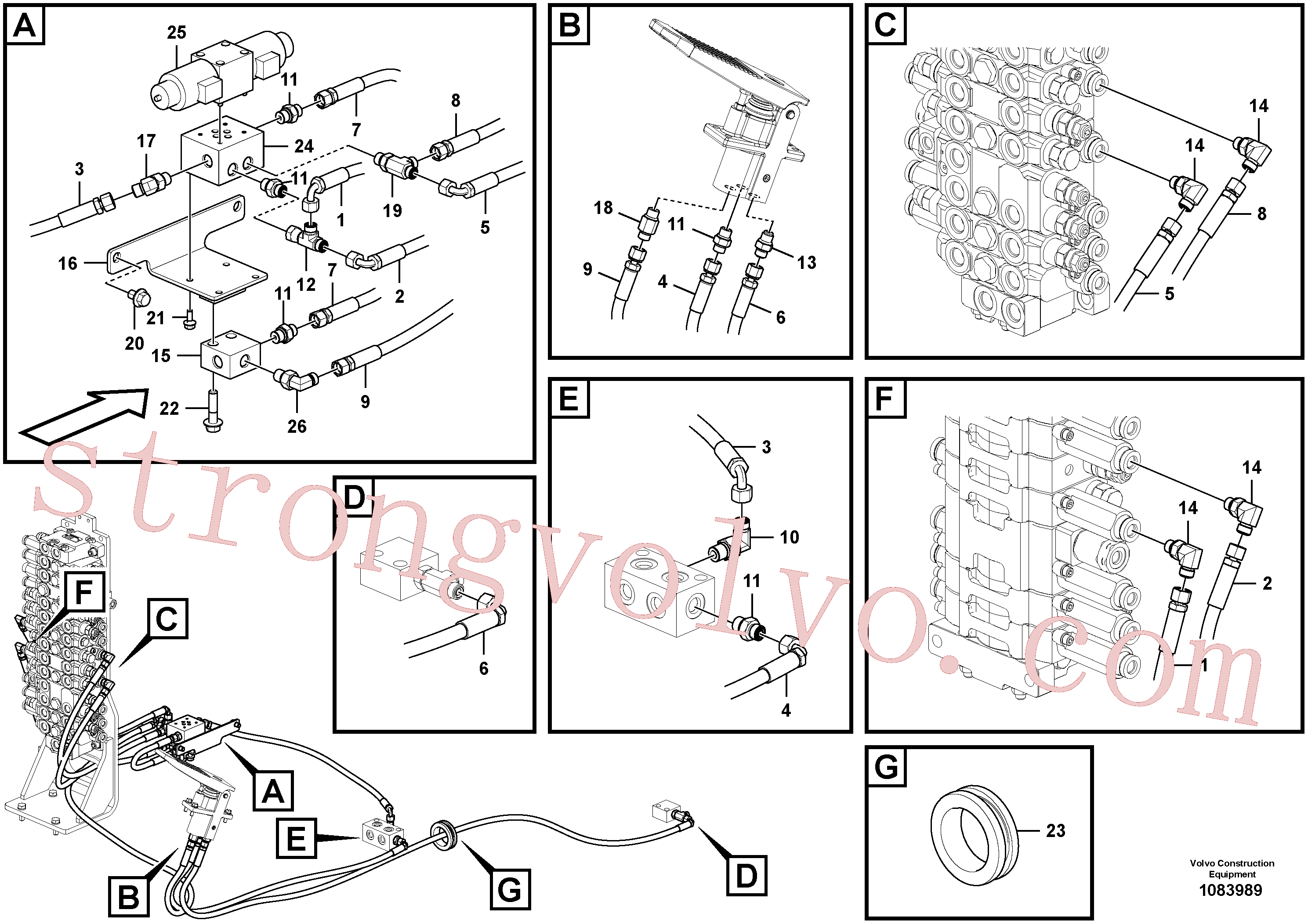 VOE14555757 Volvo Sistema servomotor, válvula de comando para pedal da válvula de comando(1083989 Montagem)