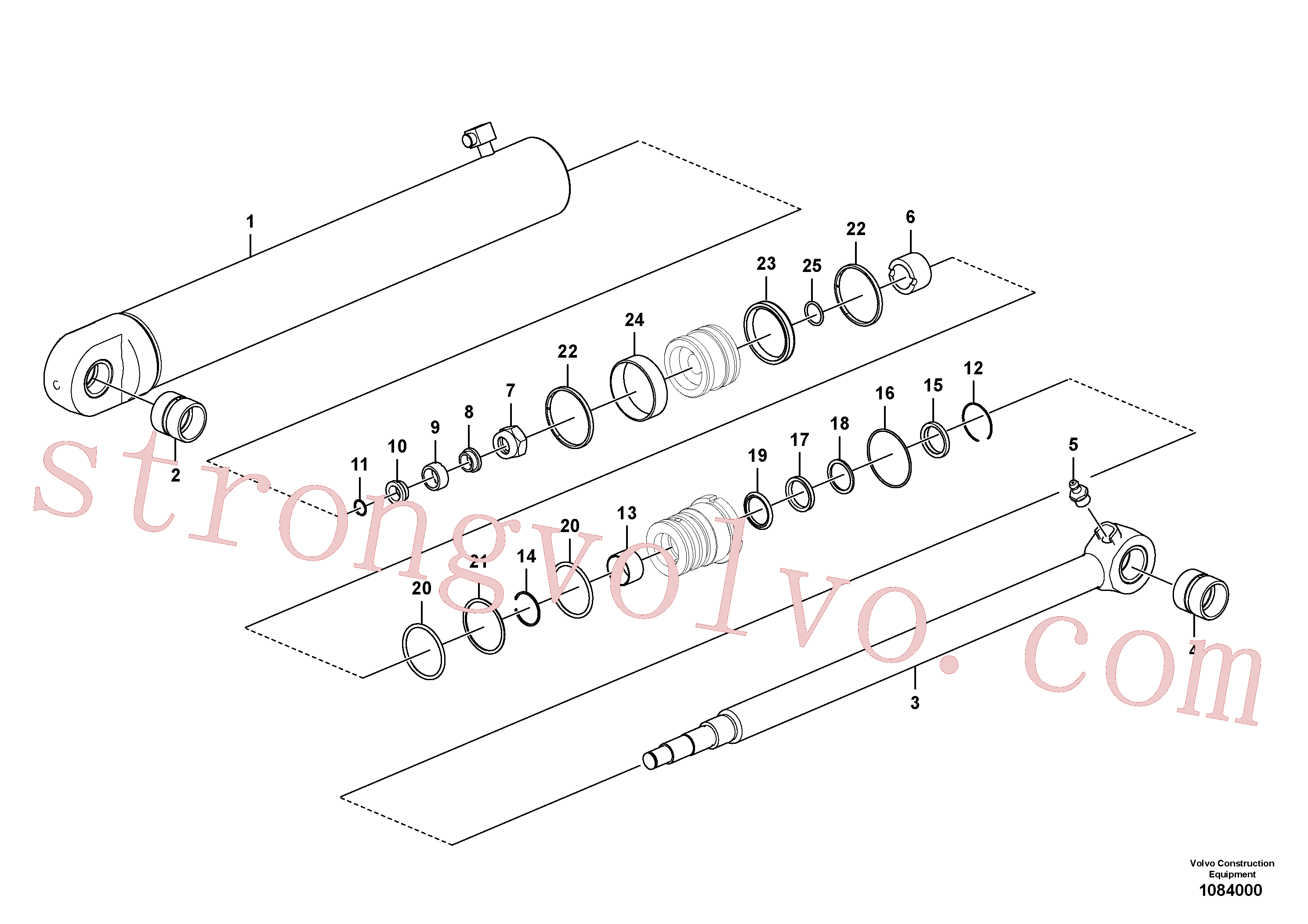 SA8148-14051 Volvo Cilindro de rotação da lança(1084000 Montagem)