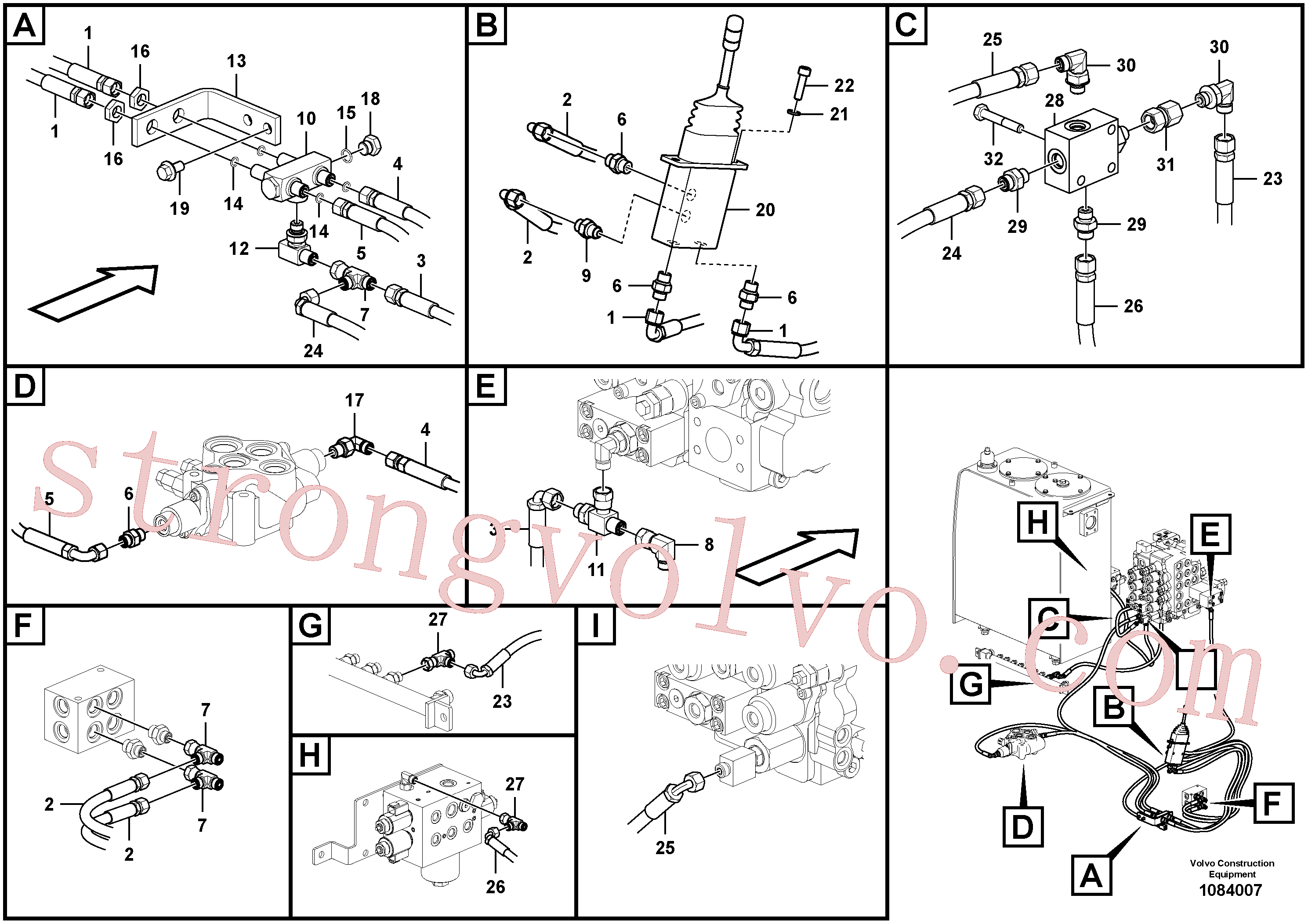 VOE936819 Volvo Sistema servomotor, lâmina de terraplanagem(1084007 Montagem)