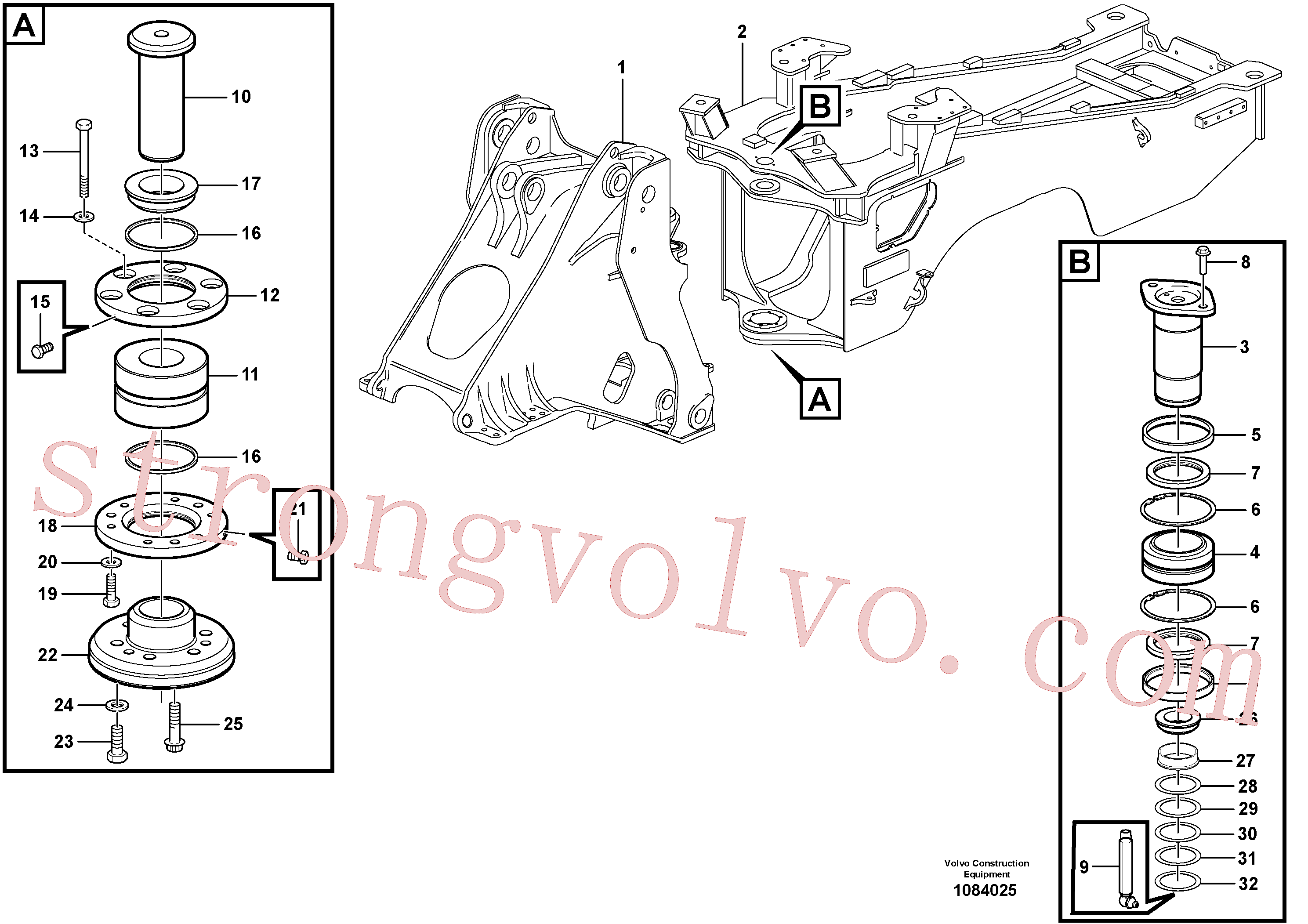 VOE14025253 Volvo Tirante da estrutura(1084025 Montagem)