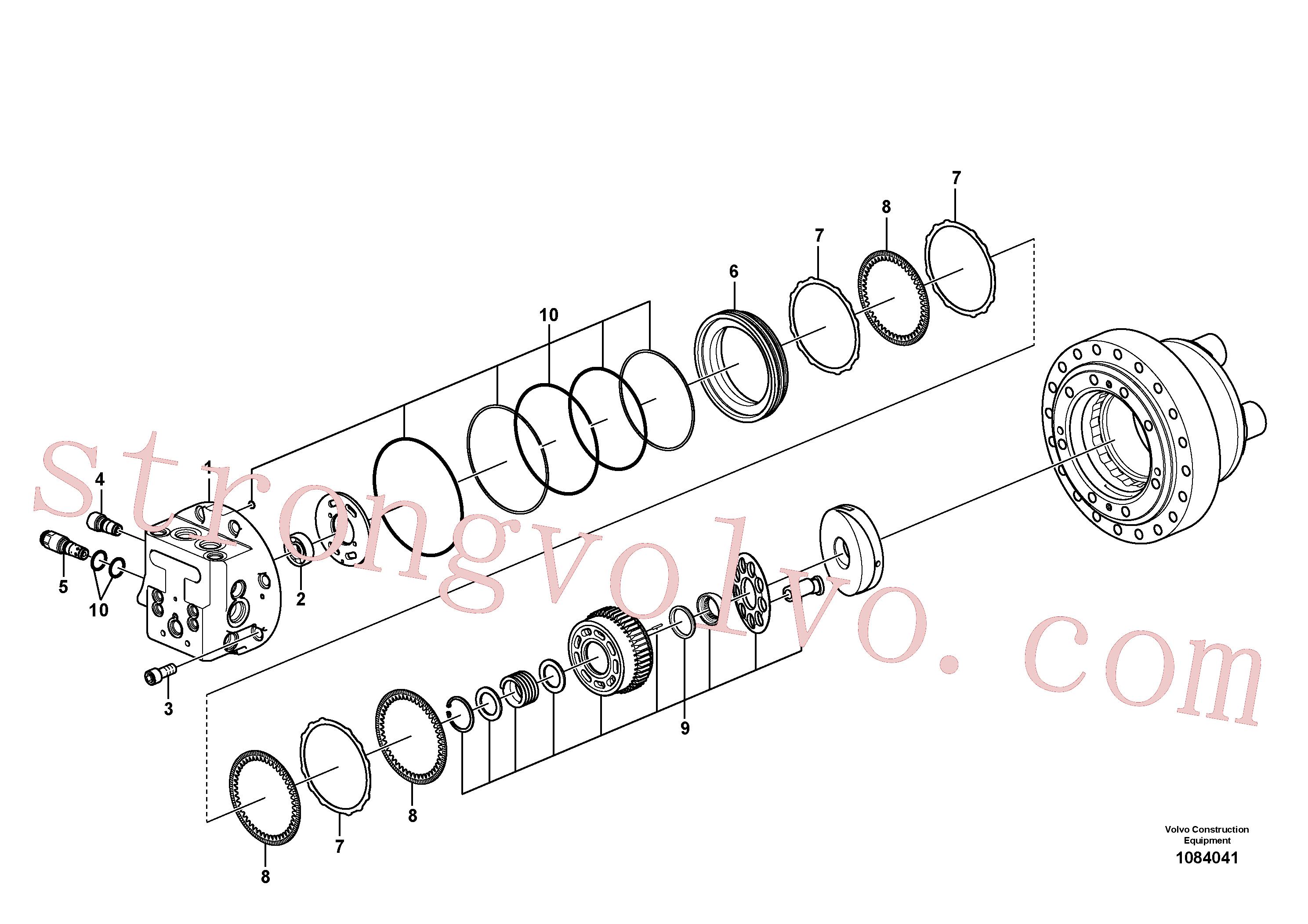 VOE14616928 Volvo Motor de deslocação(1084041 Montagem)