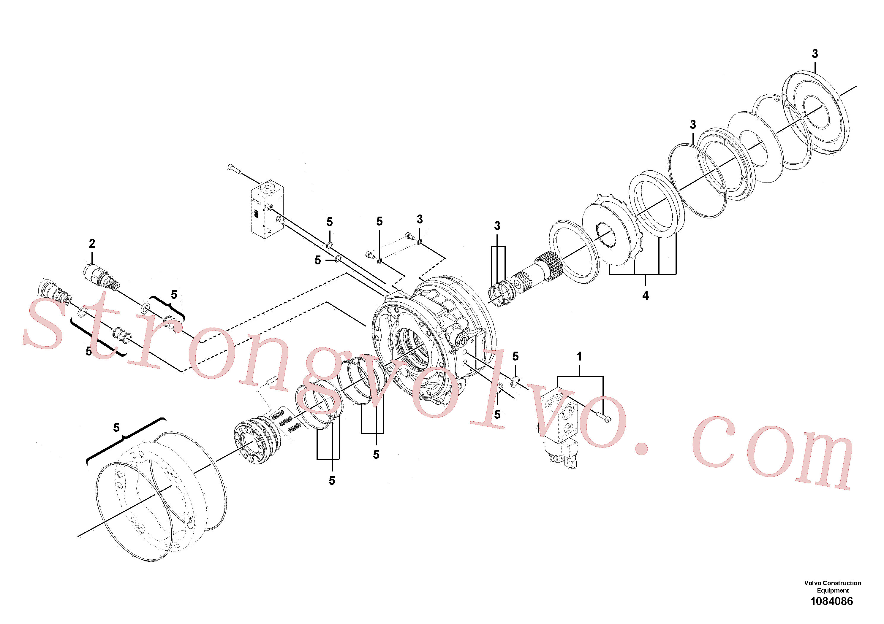 VOE17429534 Volvo Motor da engrenagem de rotação(1084086 Montagem)
