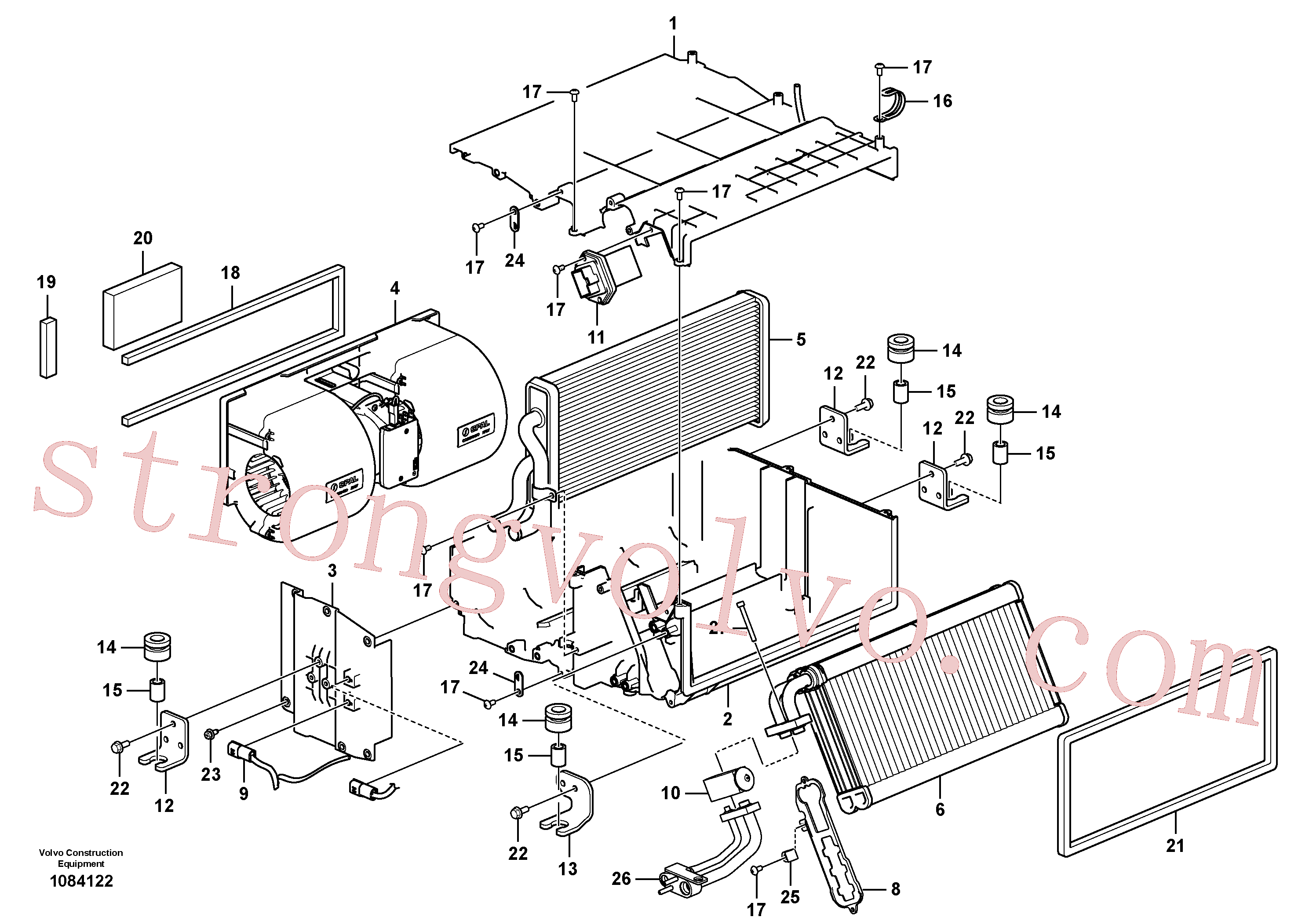 SA9042-10502 Volvo Unidade do ar condicionado, refrigeração e aquecimento(1084122 Montagem)