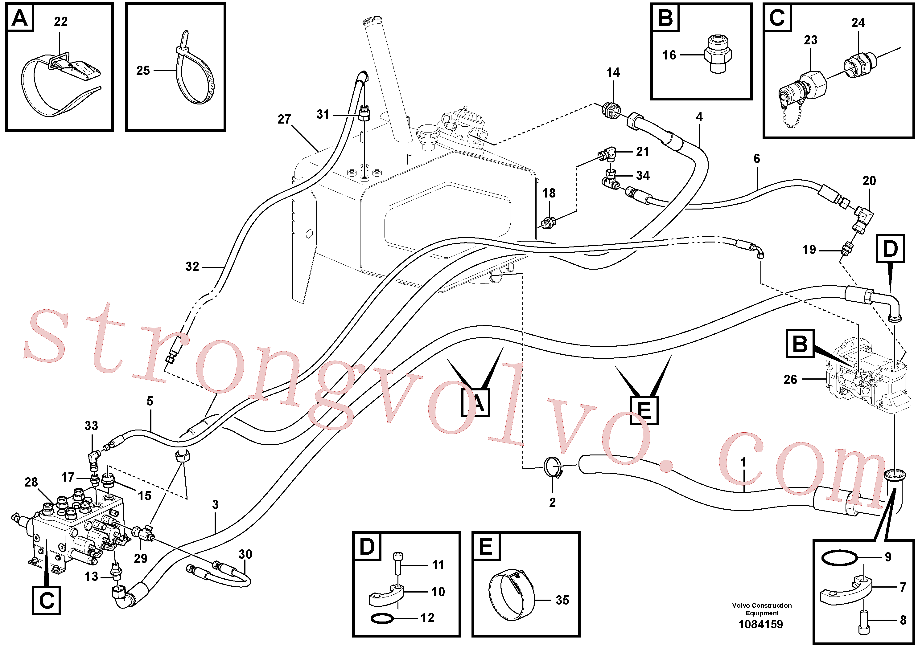 VOE11141272 Volvo Linhas - traseira do veículo(1084159 Montagem)