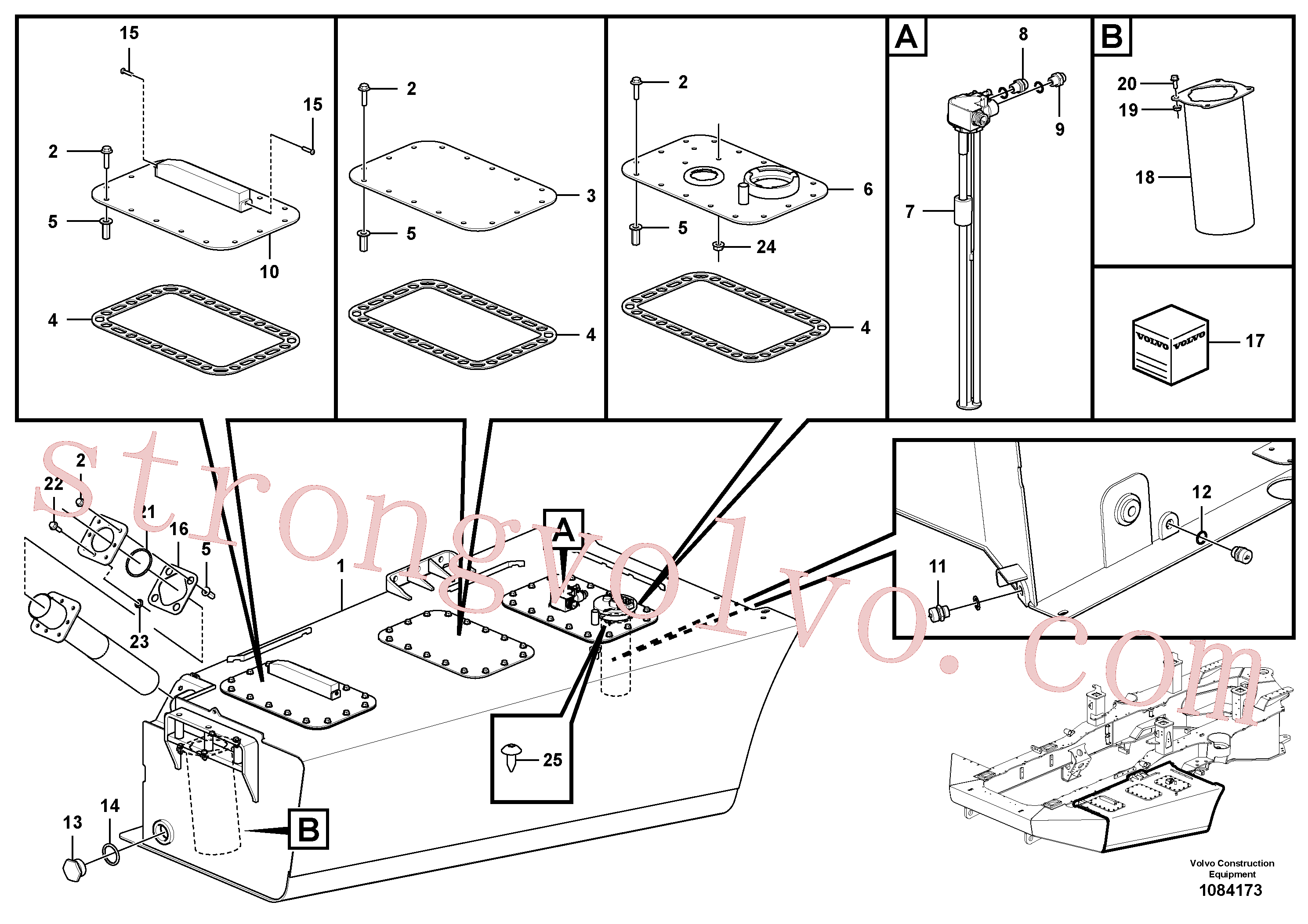 VOE11113443 Volvo Depósito de combustível(1084173 Montagem)