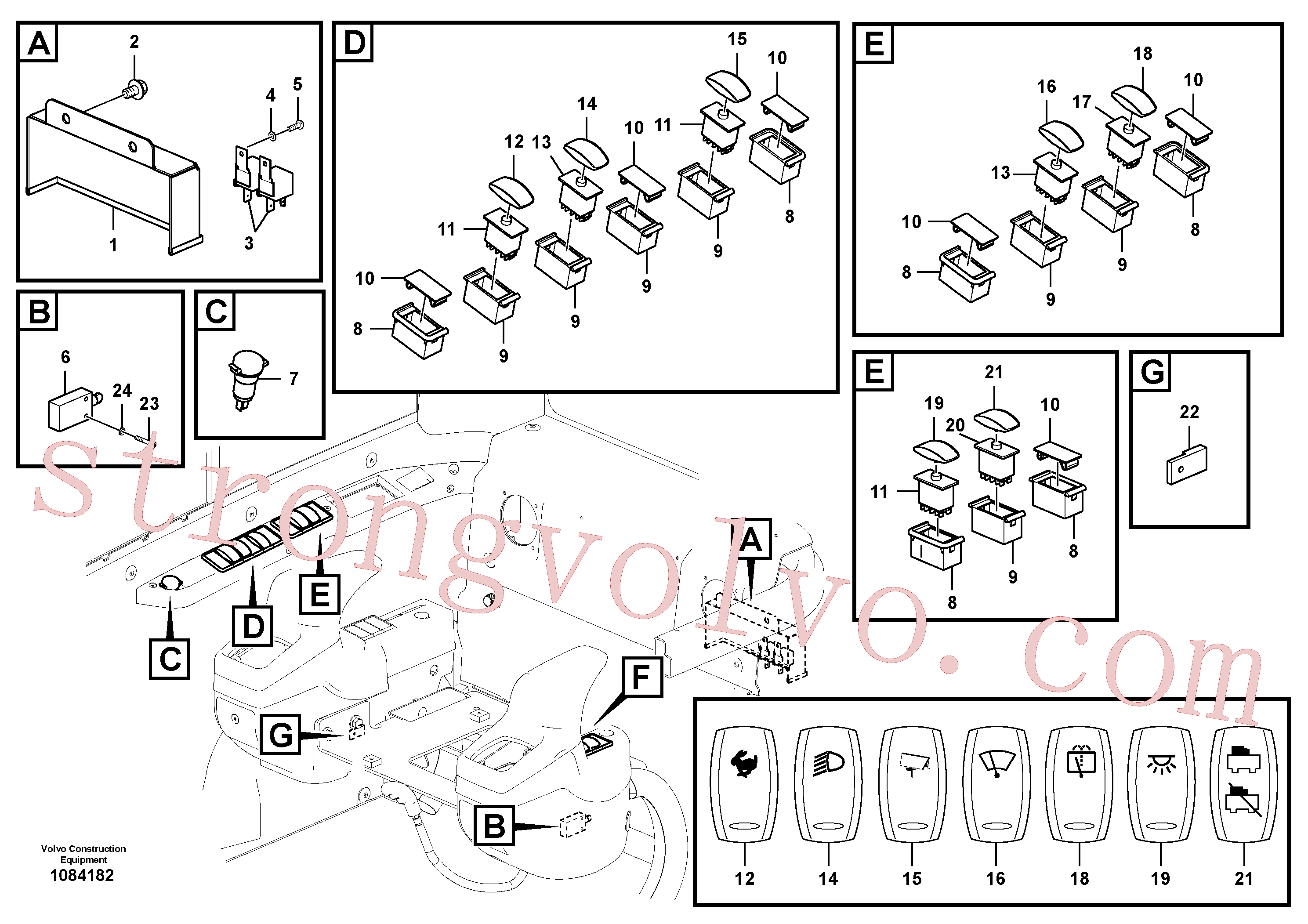 VOE15150915 Volvo Interruptor(1084182 Montagem)