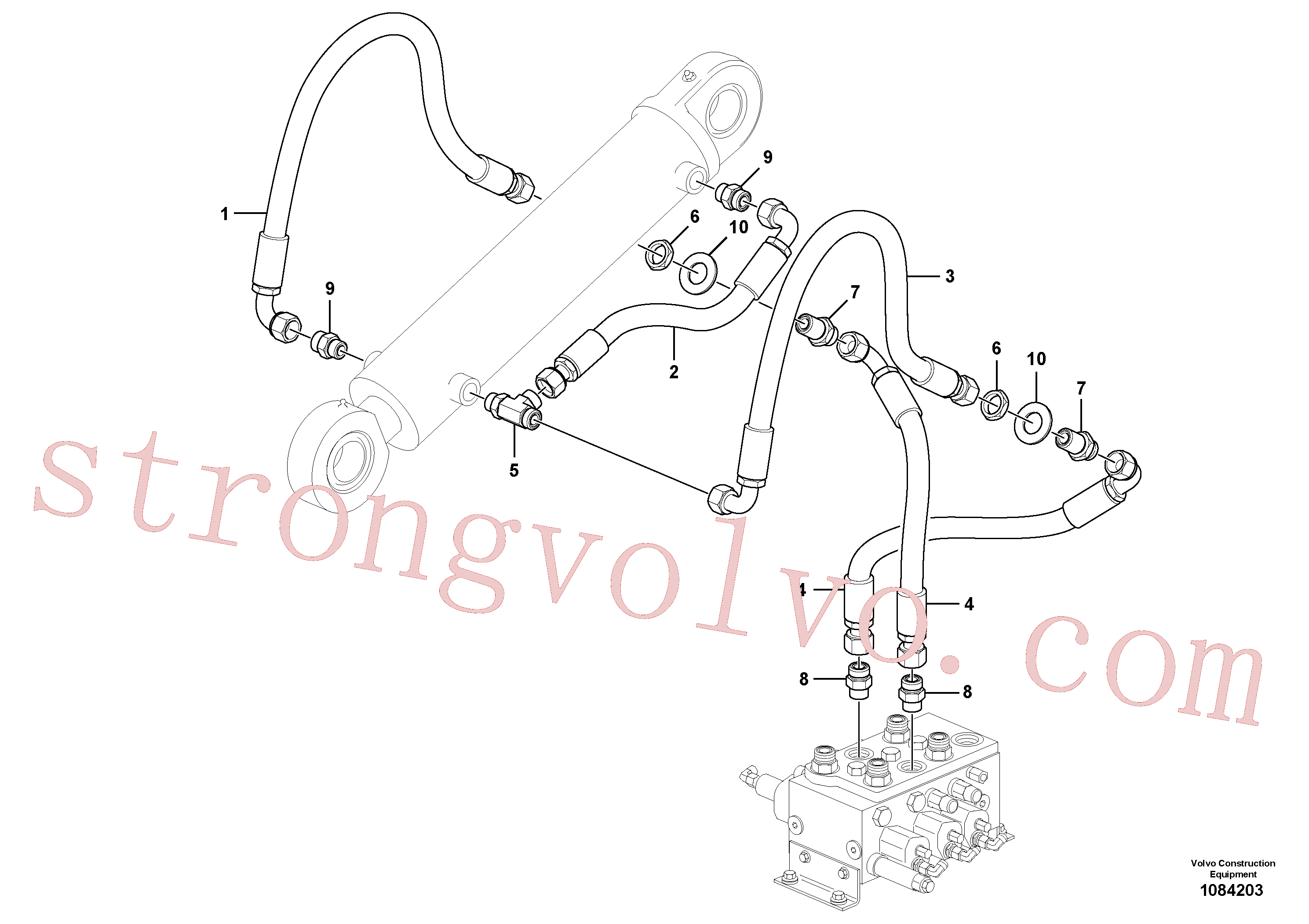 RM59923094 Volvo Linhas hidráulicas - hidráulico de rotação(1084203 Montagem)