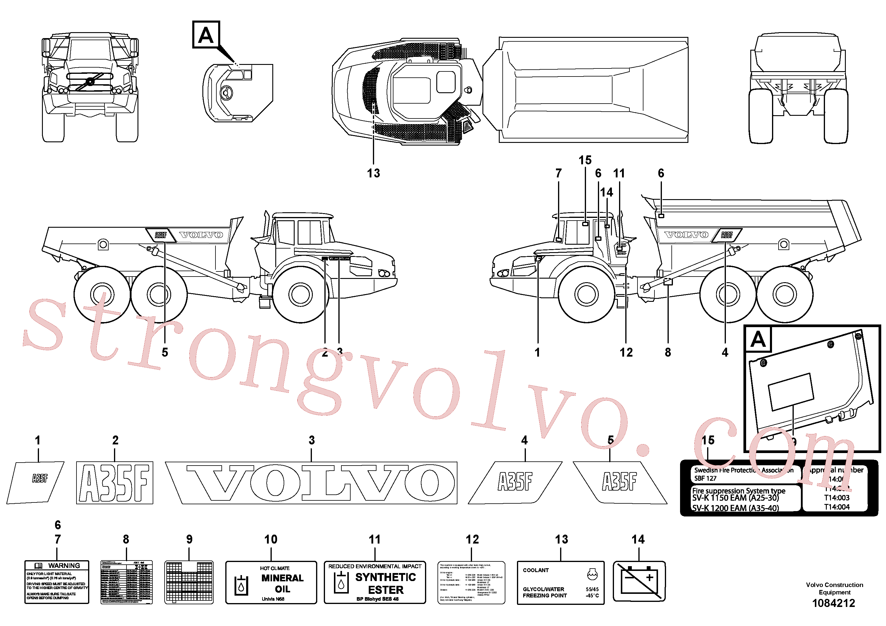 VOE11125707 Volvo Placas de sinalização e etiquetas adesivas(1084212 Montagem)