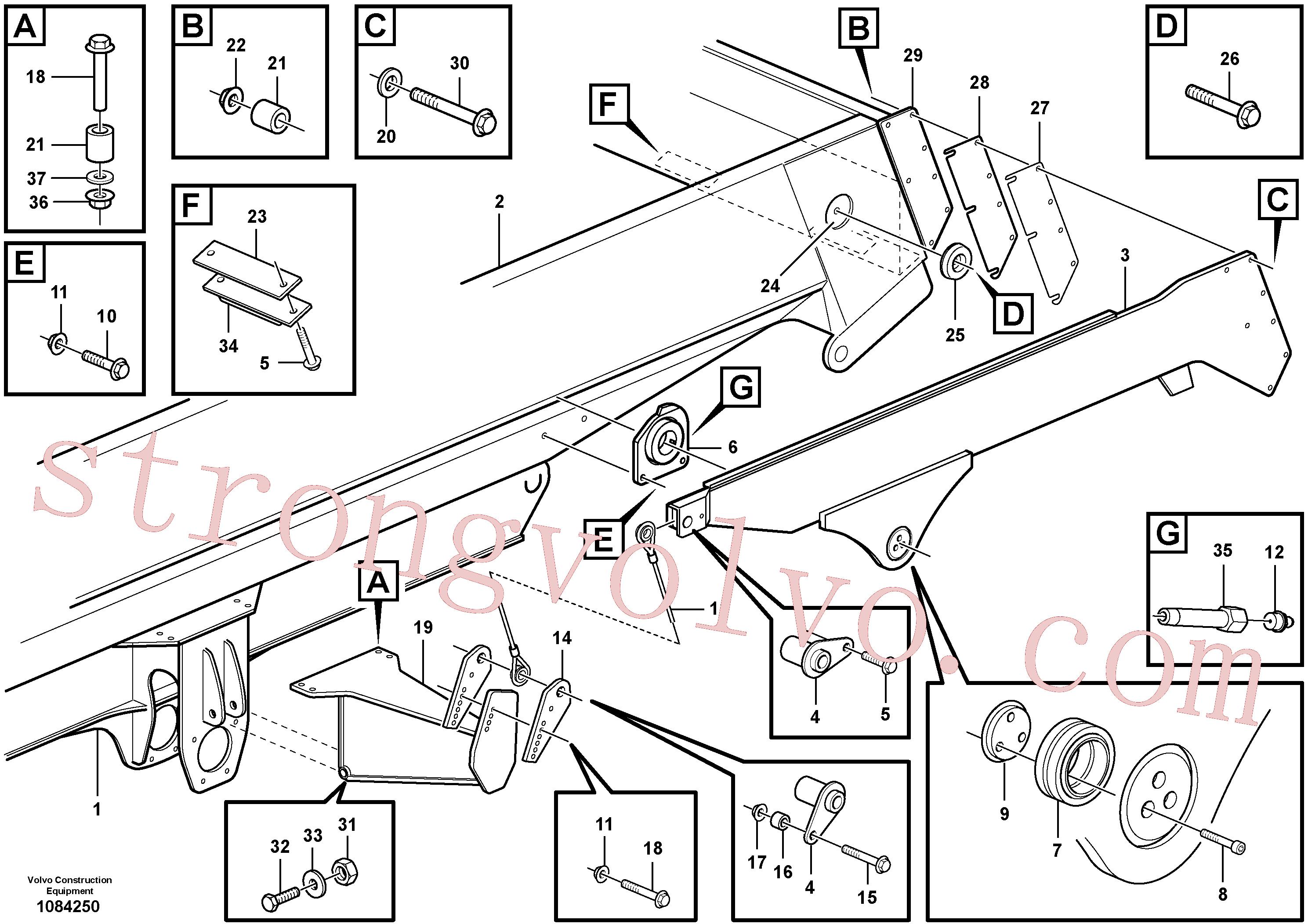 VOE997479 Volvo Taipal traseiro suspenso por cima(1084250 Montagem)