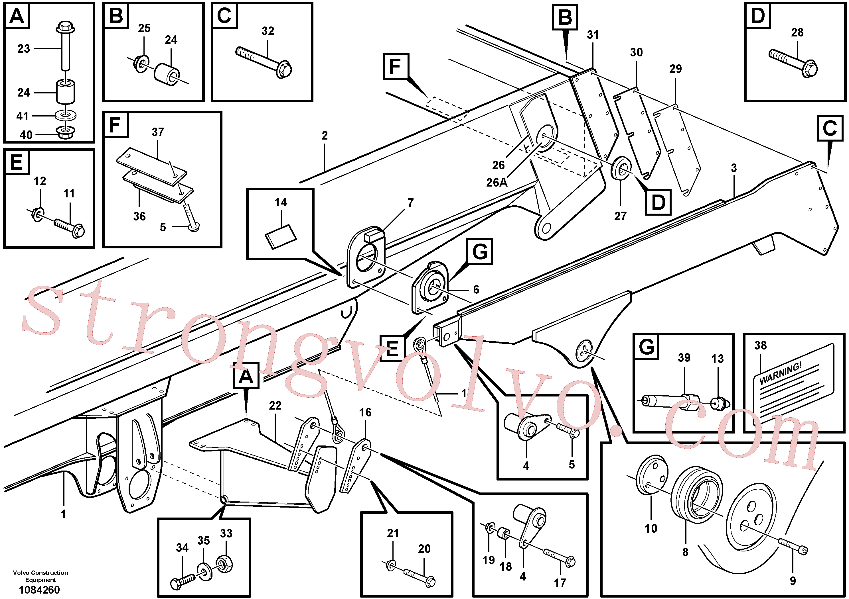 VOE997479 Volvo Taipal traseiro suspenso por cima(1084260 Montagem)