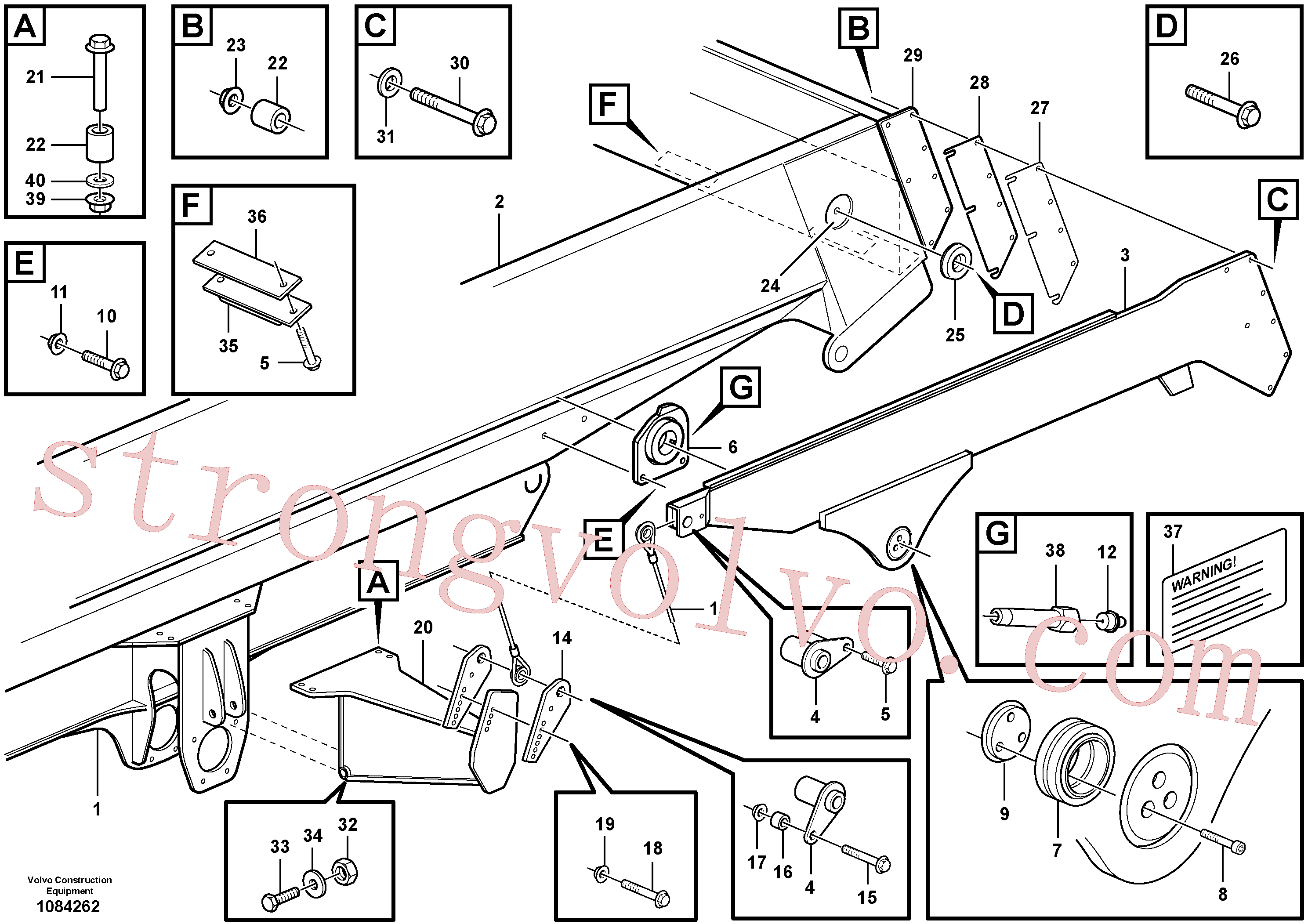 VOE997479 Volvo Taipal traseiro suspenso por cima(1084262 Montagem)