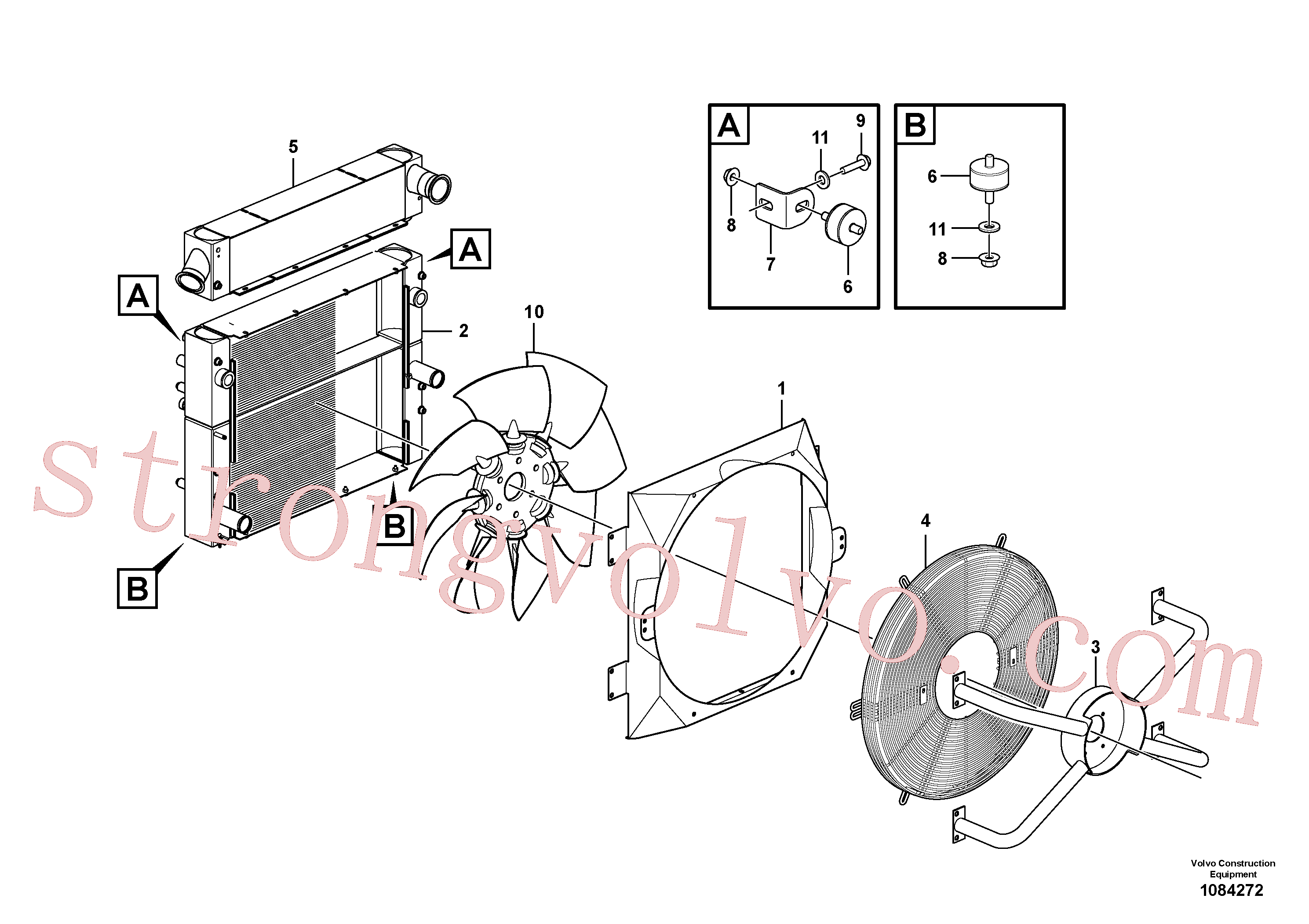 Volvo Acessórios para escavadeira VOE990951 Contra porca flange Acessórios