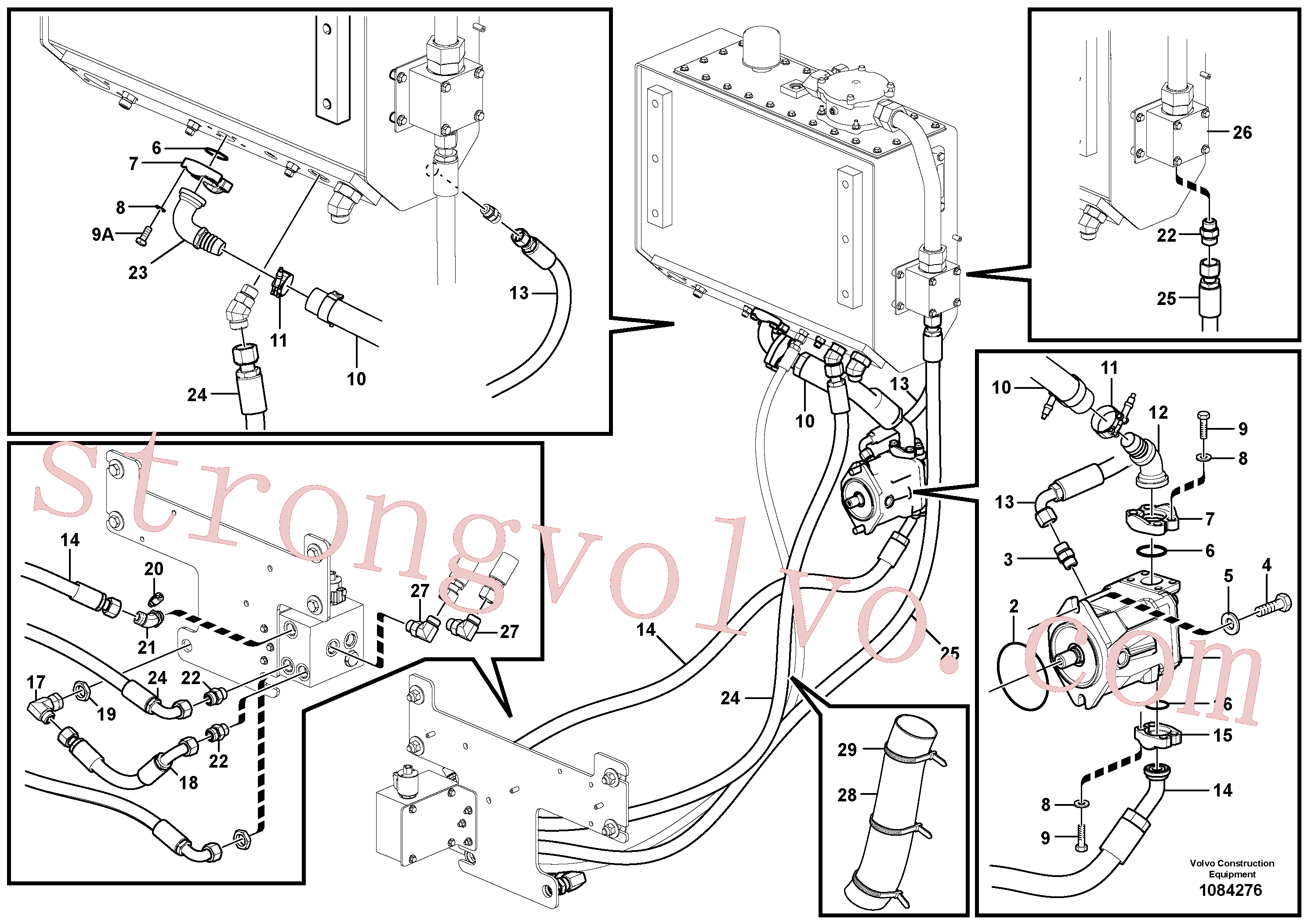 VOE936616 Volvo Circuito do ventilador - dianteiro(1084276 Montagem)