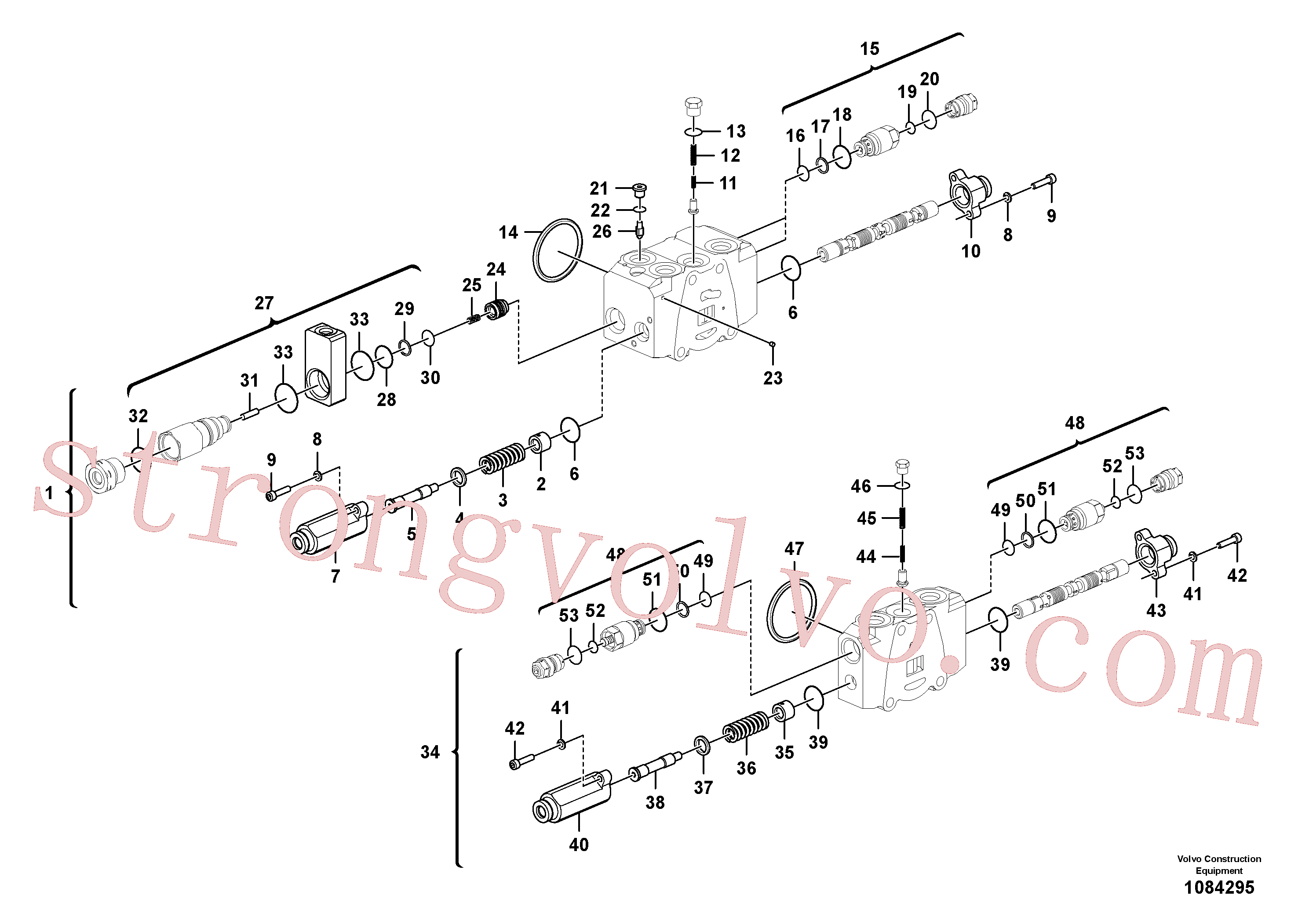 VOE14674097 Volvo Válvula mestra de comando(1084295 Montagem)