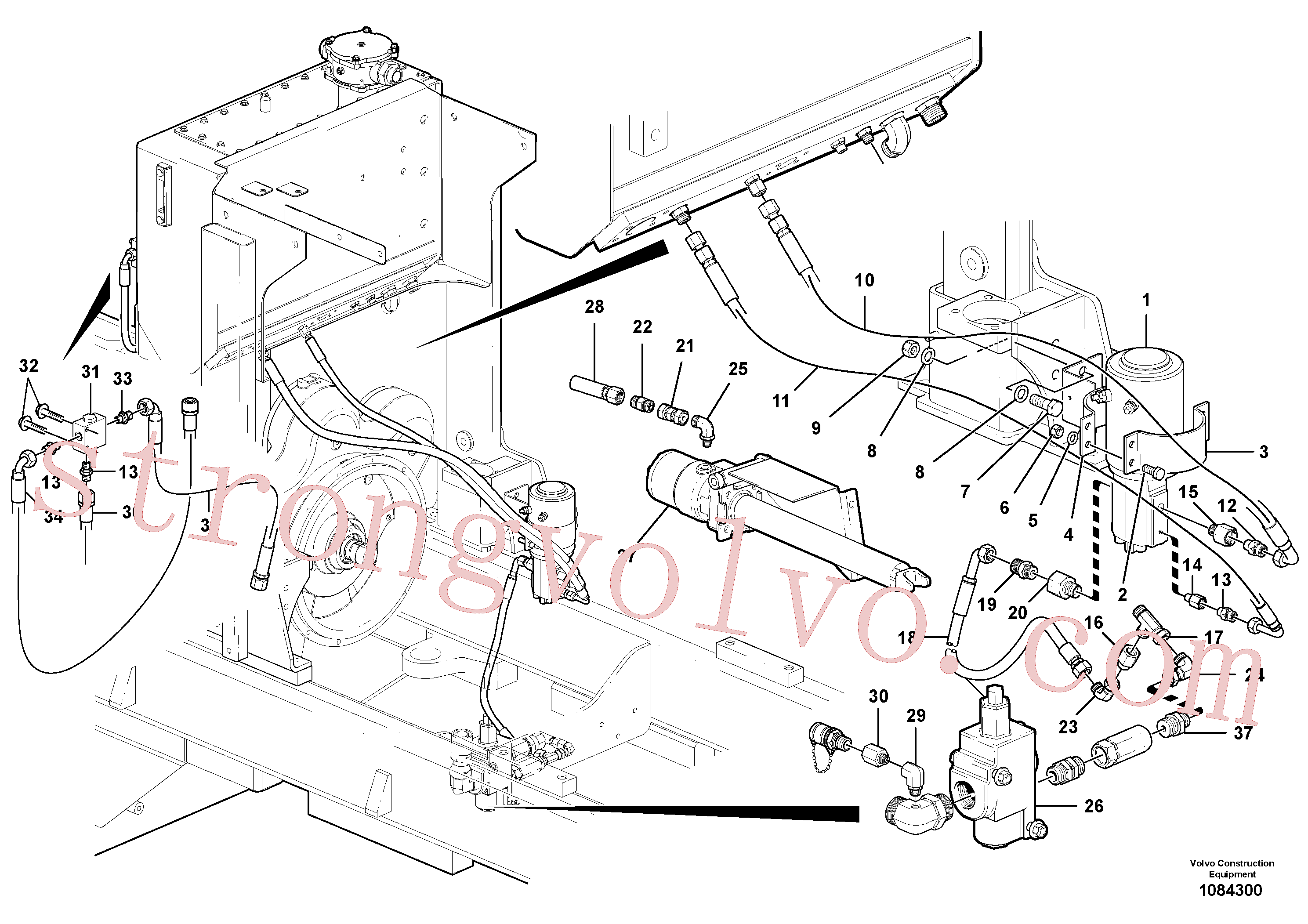 VOE12742037 Volvo Circuito de direcção auxiliar - D7(1084300 Montagem)