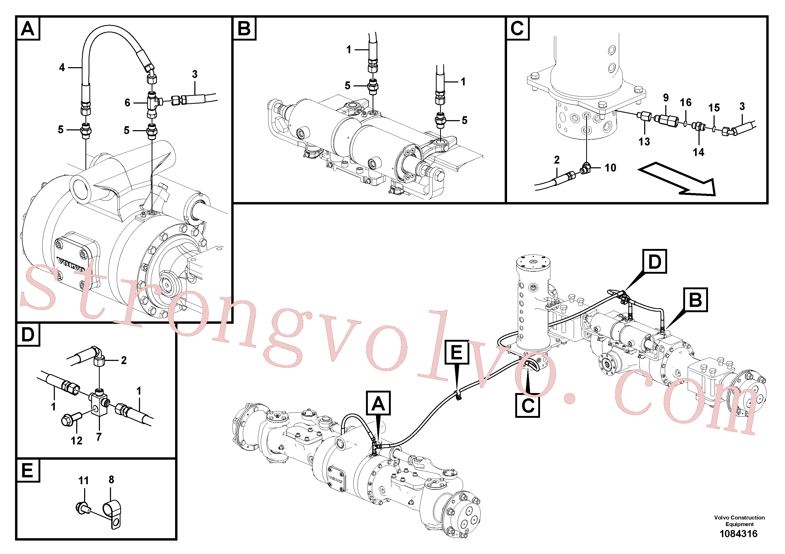 Atacado VOE936410 Mangueira completa Volvo escavadeira