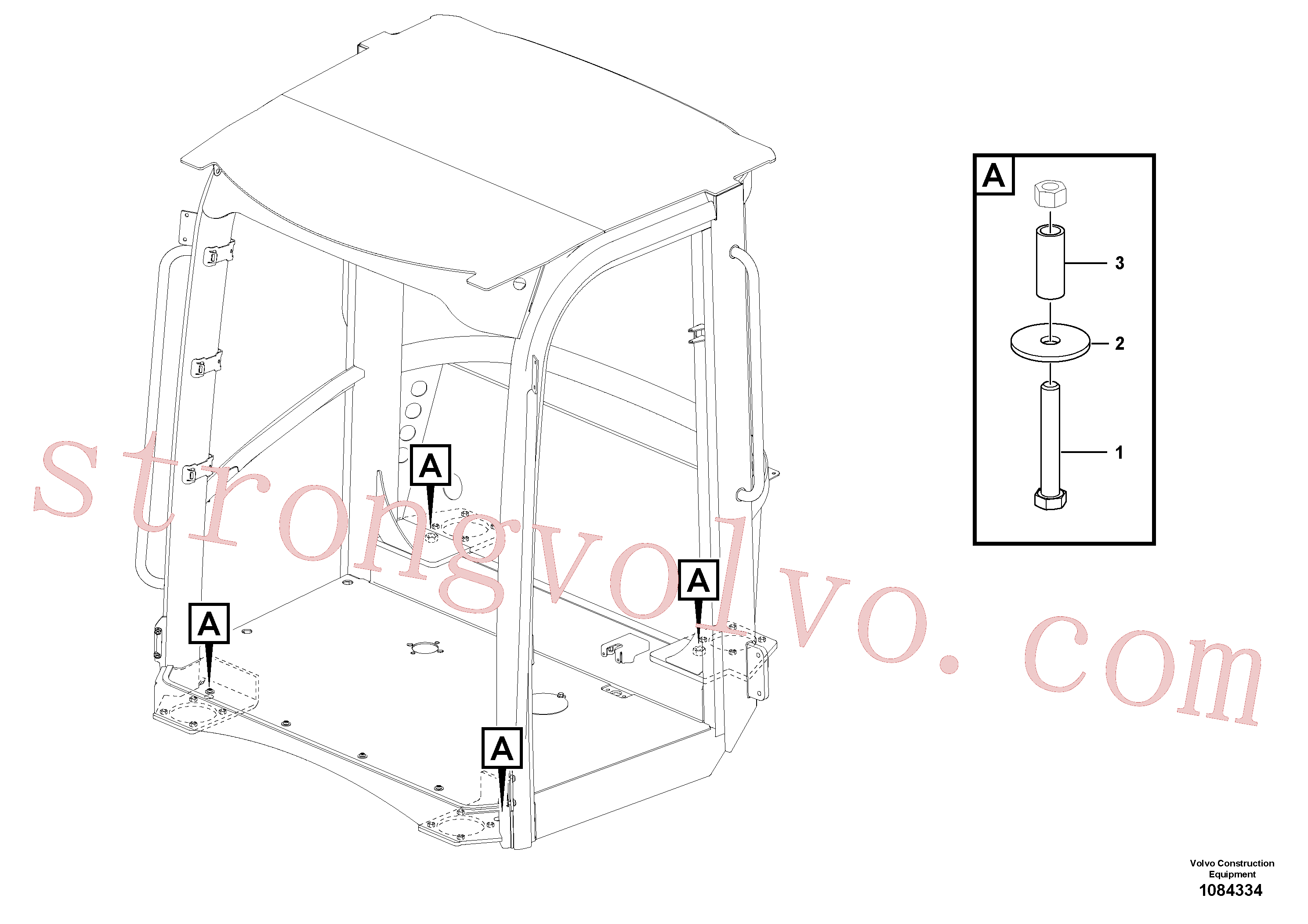 VOE978954 Volvo Apoio da cabina(1084334 Montagem)