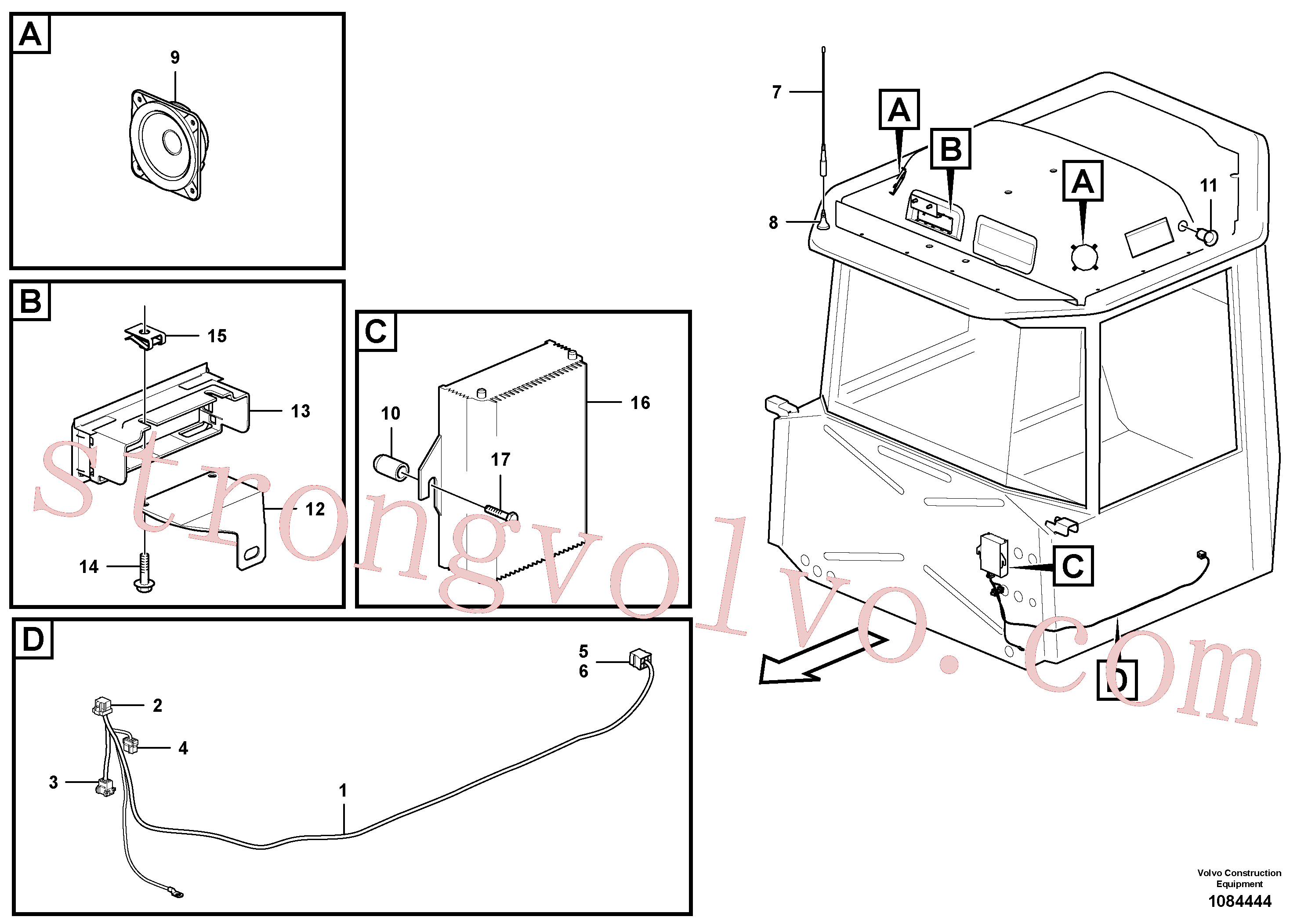 VOE15155016 Volvo Conversor de tensão e cablagem para o rádio(1084444 Montagem)
