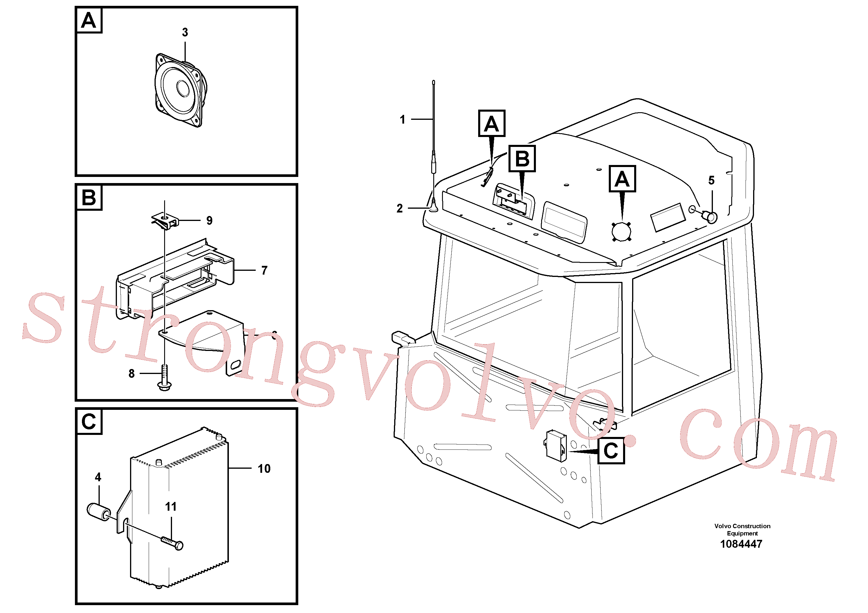 VOE15155016 Volvo Kit do rádio(1084447 Montagem)