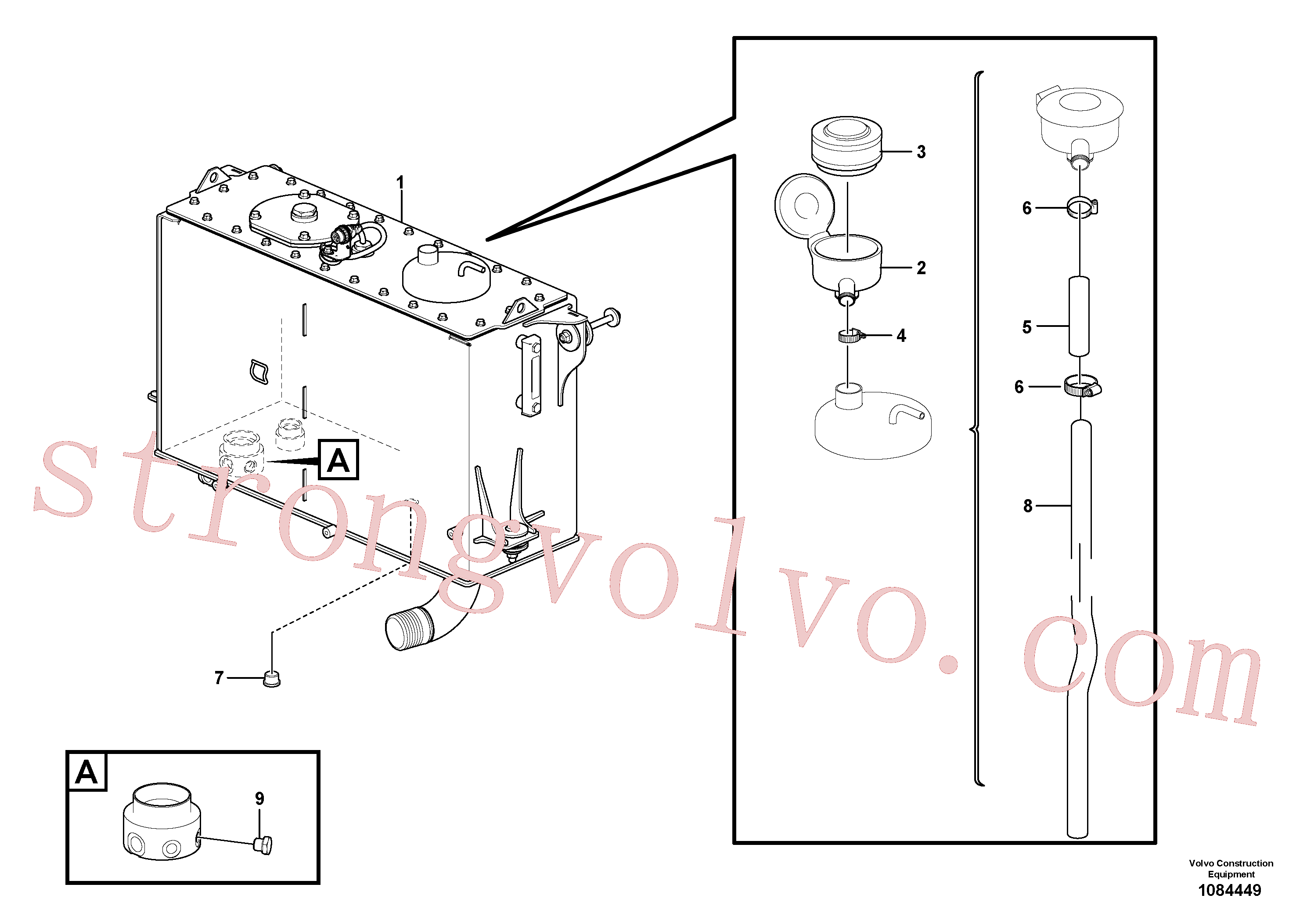 VOE16689721 Volvo Depósito do fluido hidráulico, ventilação(1084449 Montagem)