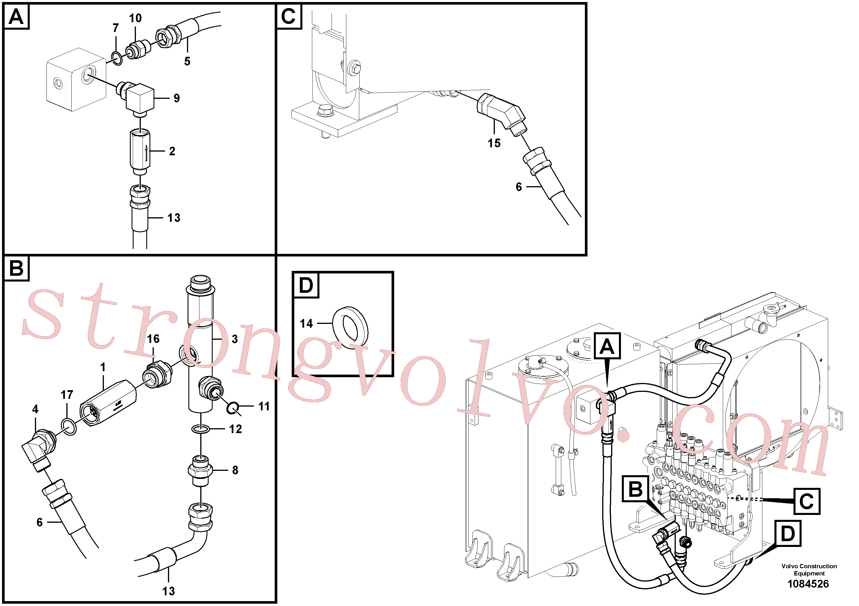 VOE14667272 Volvo Sistema hidráulico, tanque hidráulico para o refrigerador de óleo hidráulico(1084526 Montagem)